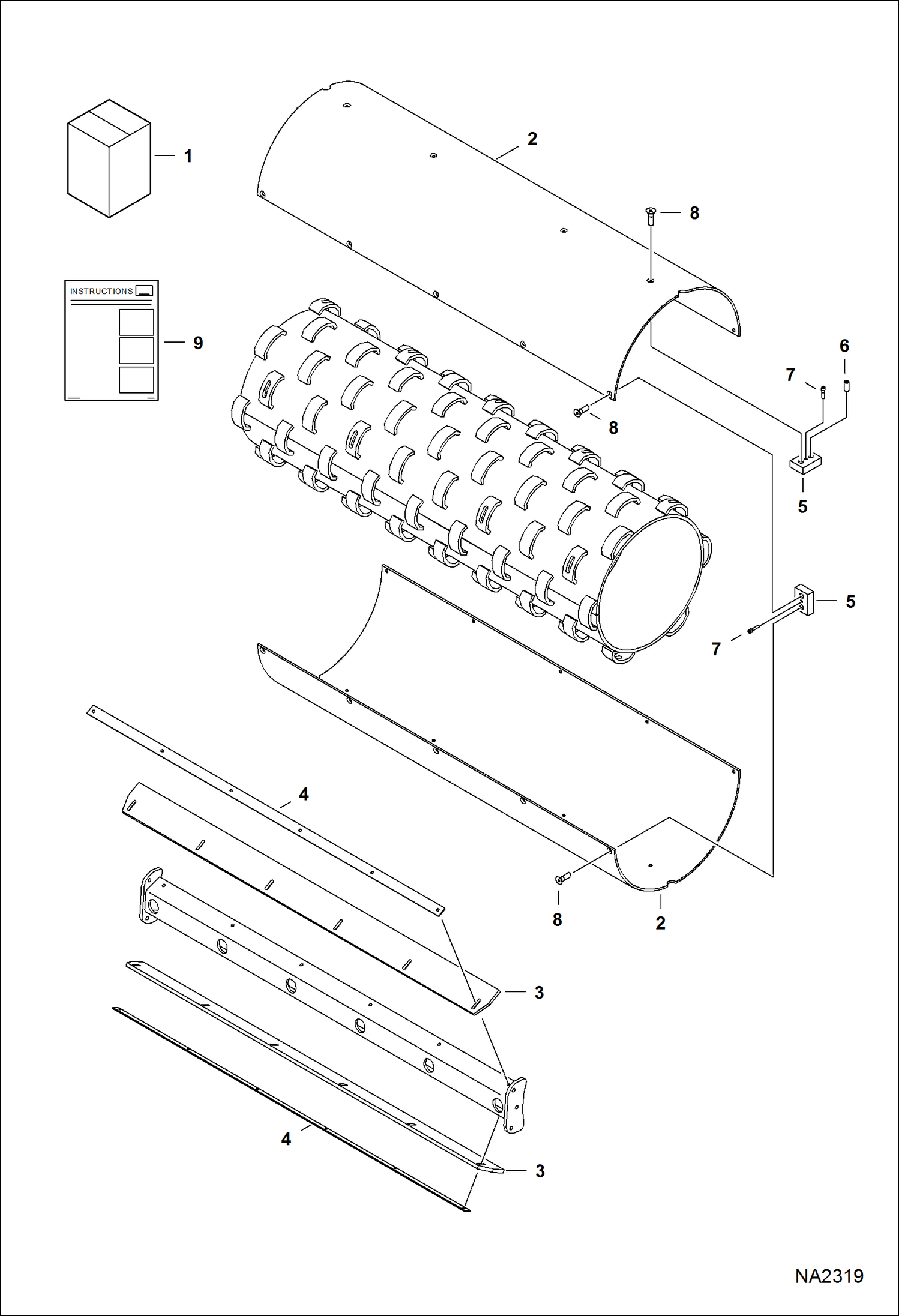 Схема запчастей Bobcat VIBRATORY ROLLER - VIBRATORY ROLLER (Smooth Shell Kits) Loader