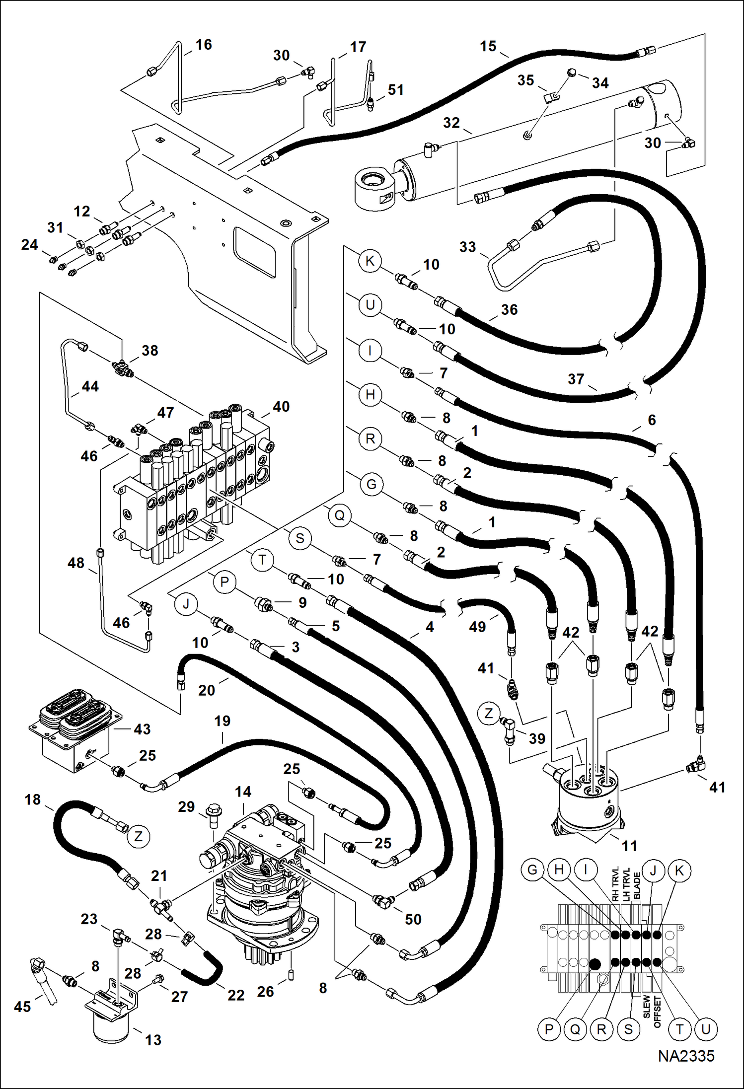 Схема запчастей Bobcat E35 - HYDRAULIC CIRCUITRY (Upper/Swing)(Slew Motor W/Timer Valve) (S/N A93K11001 -, AC2P11001 -) HYDRAULIC SYSTEM