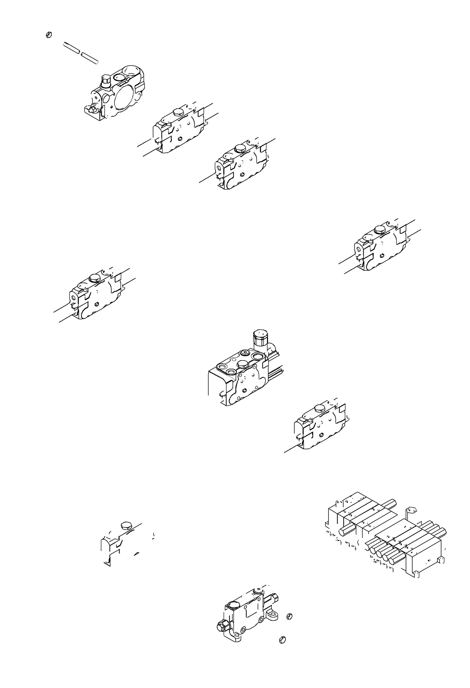 Схема запчастей Bobcat E35 - HYDRAULIC CONTROL VALVE (10 Section Assembly) (W/ Angle Blade) HYDRAULIC SYSTEM