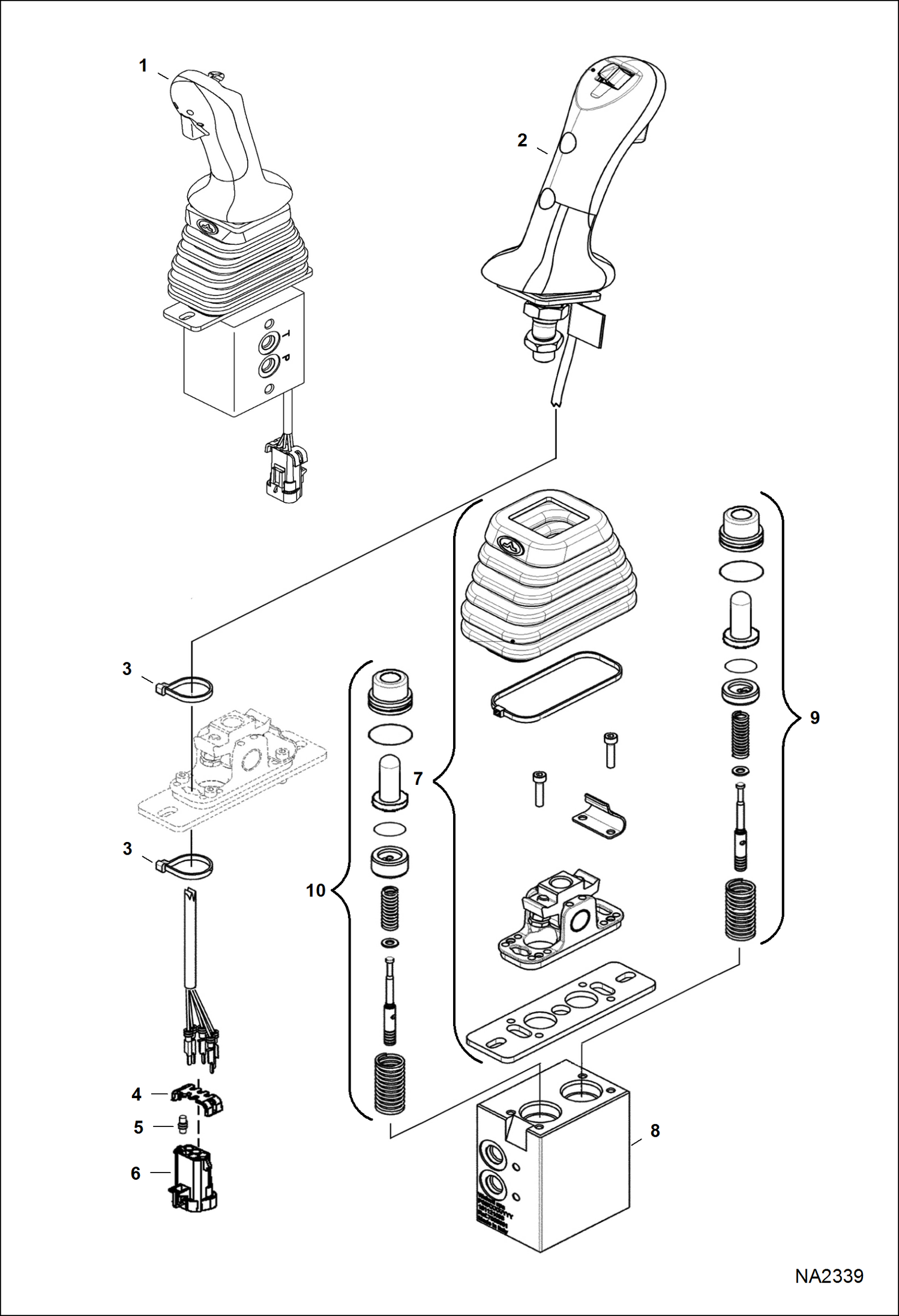 Схема запчастей Bobcat E35 - BLADE JOYSTICK (W/ Angle Blade) (S/N A93K11001 - 17999, AC2P11001 - 14999) HYDRAULIC SYSTEM