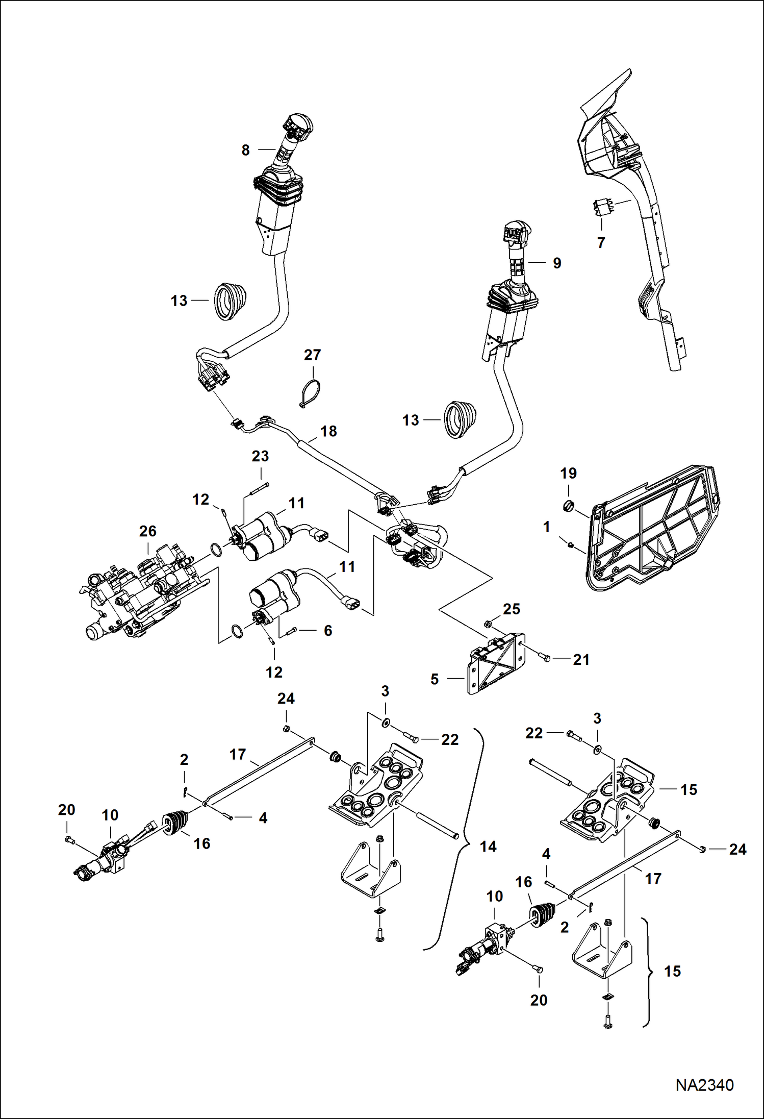 Схема запчастей Bobcat S-Series - CONTROLS ELECTRICAL (ACS) ELECTRICAL SYSTEM