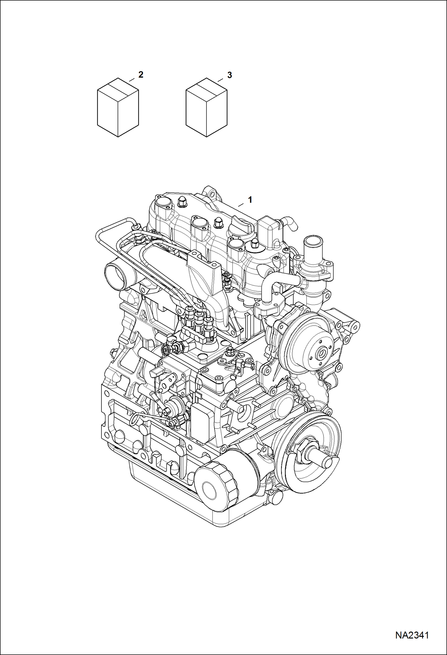 Схема запчастей Bobcat 325 - ENGINE ASSEMBLY (Tier I Engine) POWER UNIT