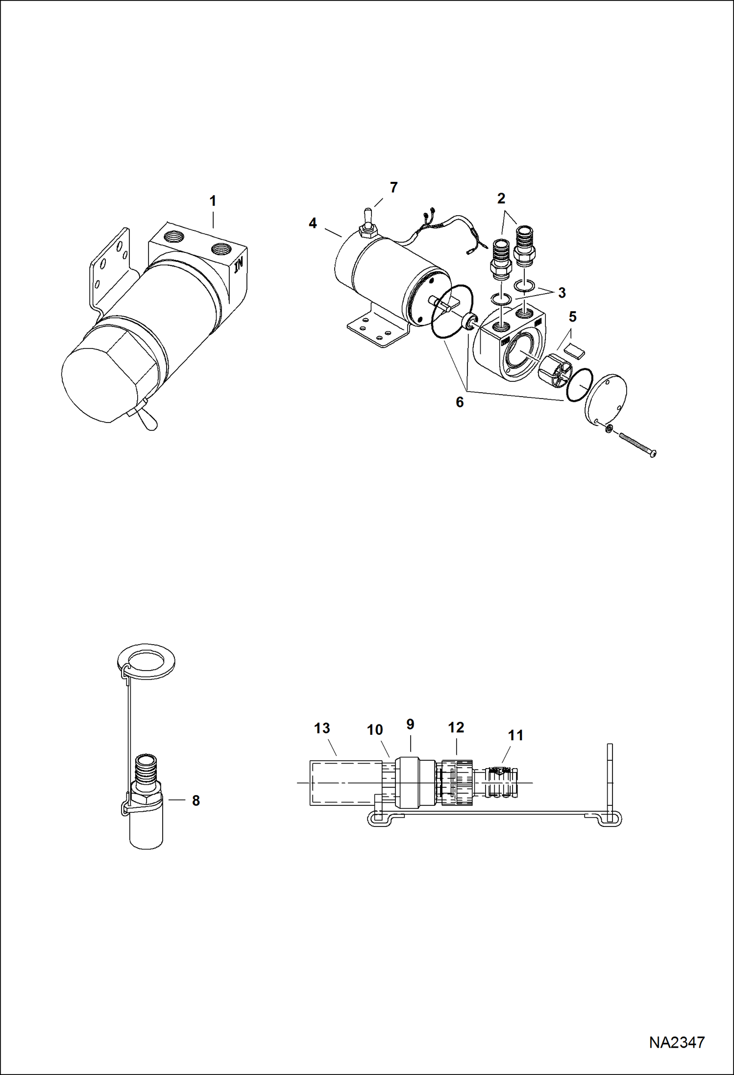 Схема запчастей Bobcat E80 - FUEL TRANSFER PUMP & CHECK VALVE (US) ACCESSORIES & OPTIONS