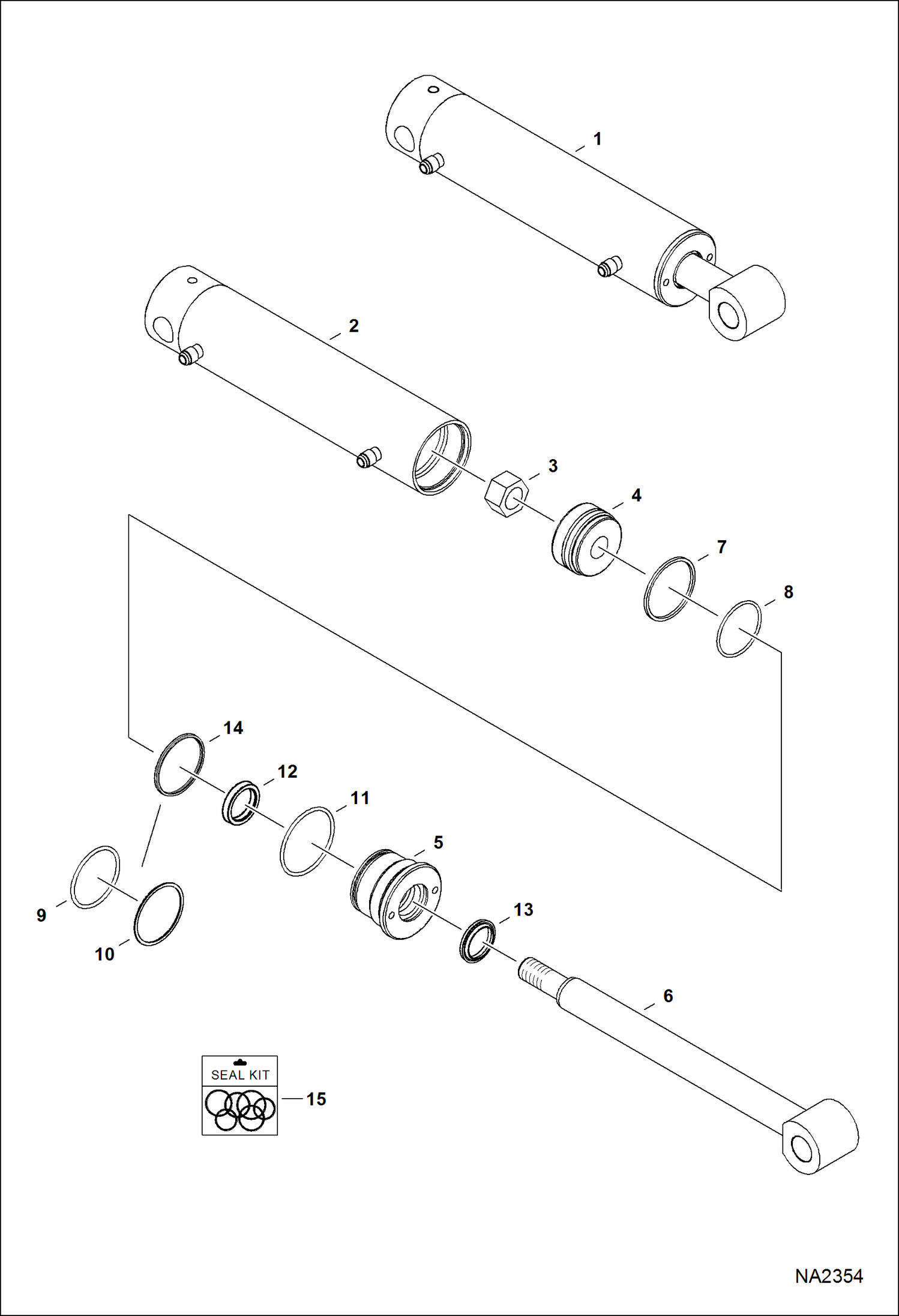 Схема запчастей Bobcat COMBINATION BUCKET - CYLINDER Combination Bucket 62 (AEMY) 68 (AEMZ) 74 (AENO) 80 (AEN1) 84 (AEN2) Loader