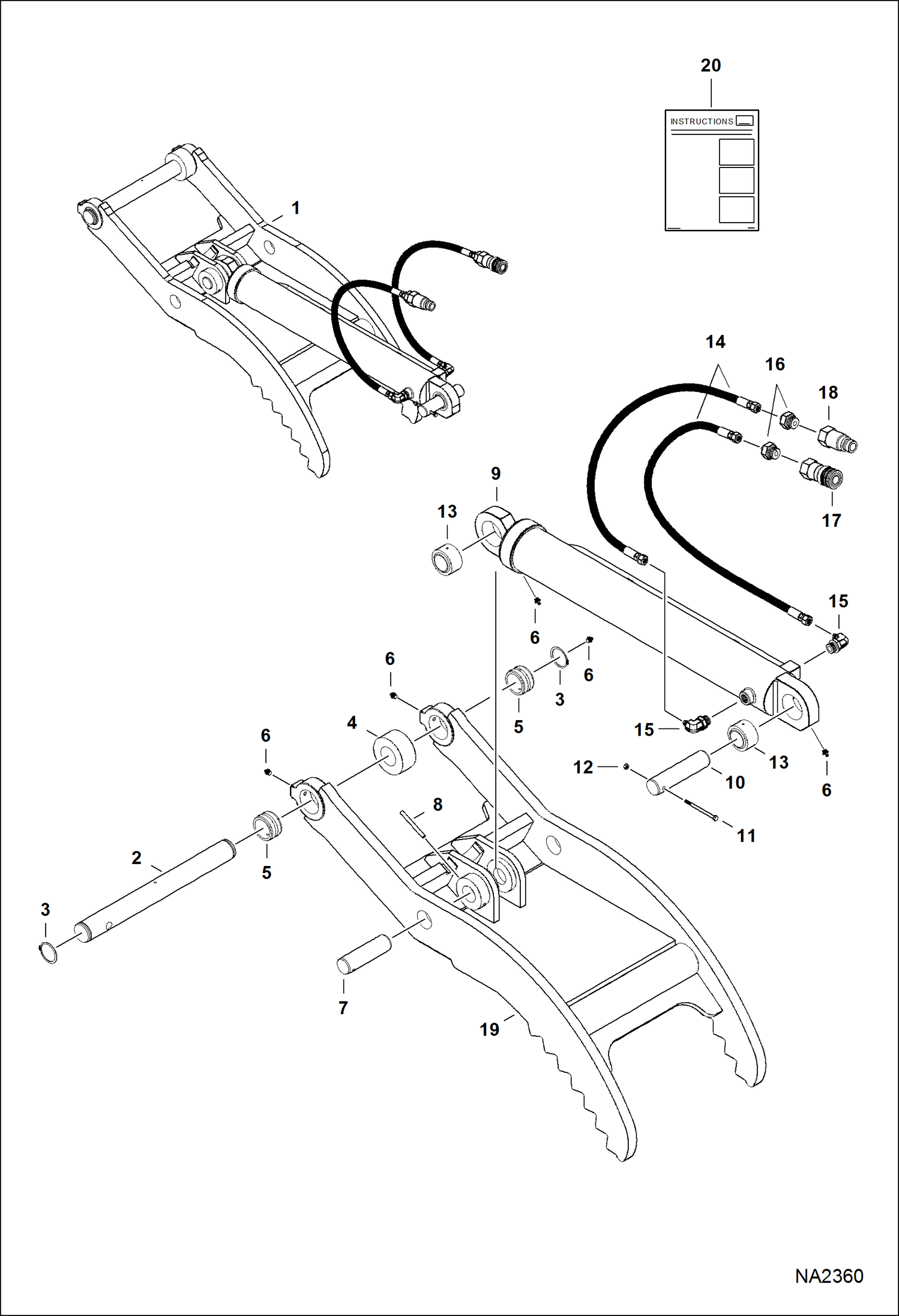 Схема запчастей Bobcat CLAMPS - CLAMP (Werk-Brau) E80 Экскаваторы