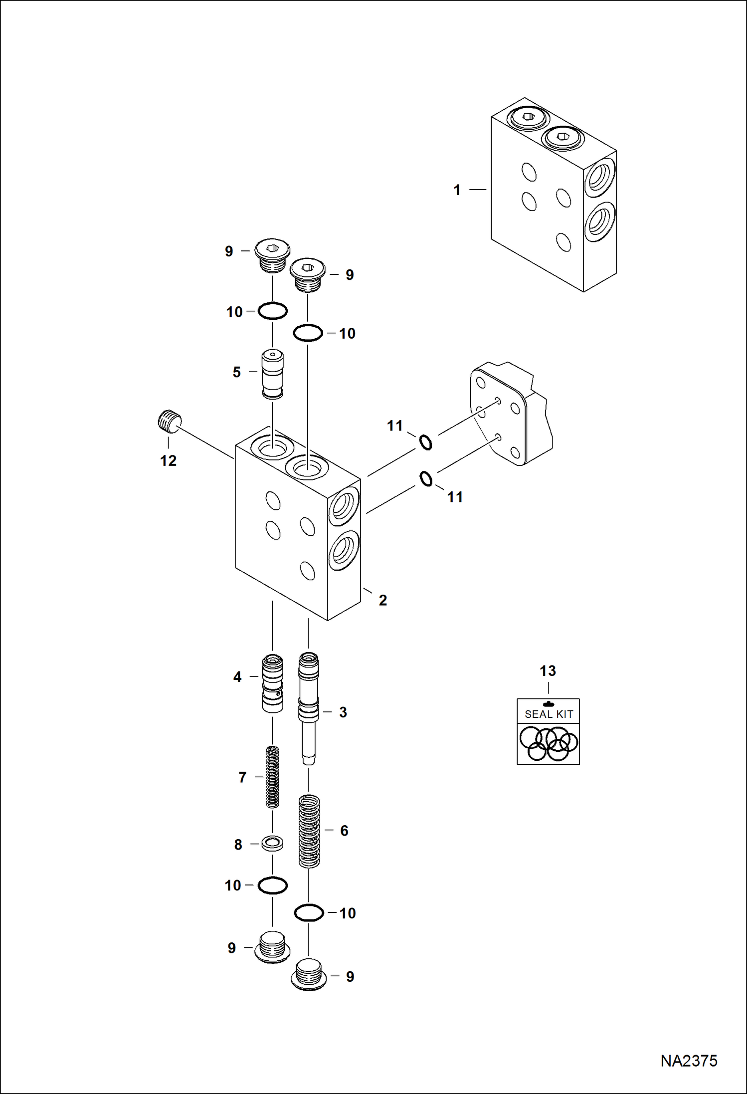 Схема запчастей Bobcat E32 - SLEW MOTOR (Counter Balance Valve) HYDRAULIC SYSTEM