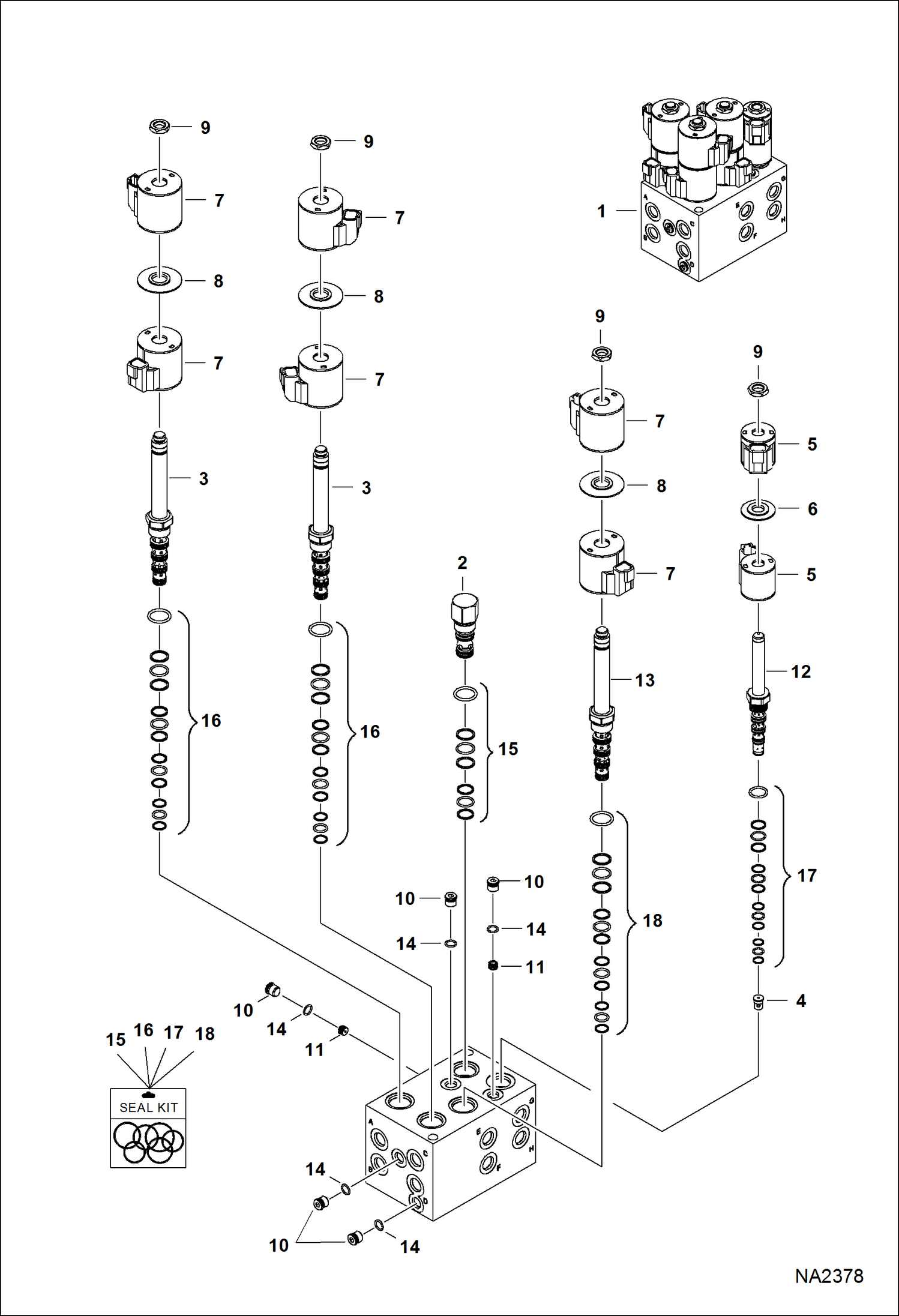 Схема запчастей Bobcat GRADER - GRADER HD (Control Valve) (96 ACW9) (108 AJ2E) Loader