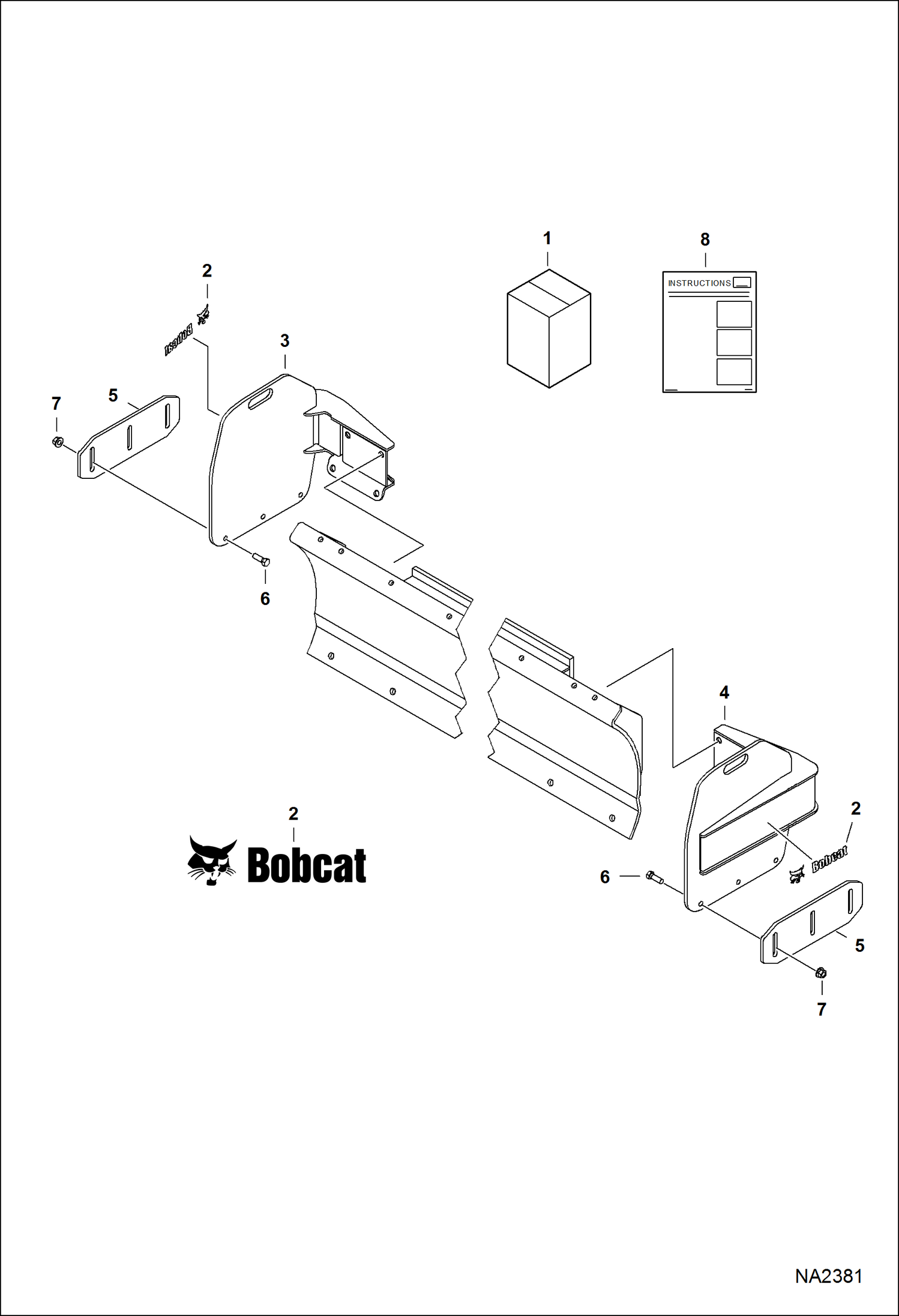 Схема запчастей Bobcat GRADER - GRADER HD (End Wing Kit) (96 ACW9) (108 AJ2E) Loader