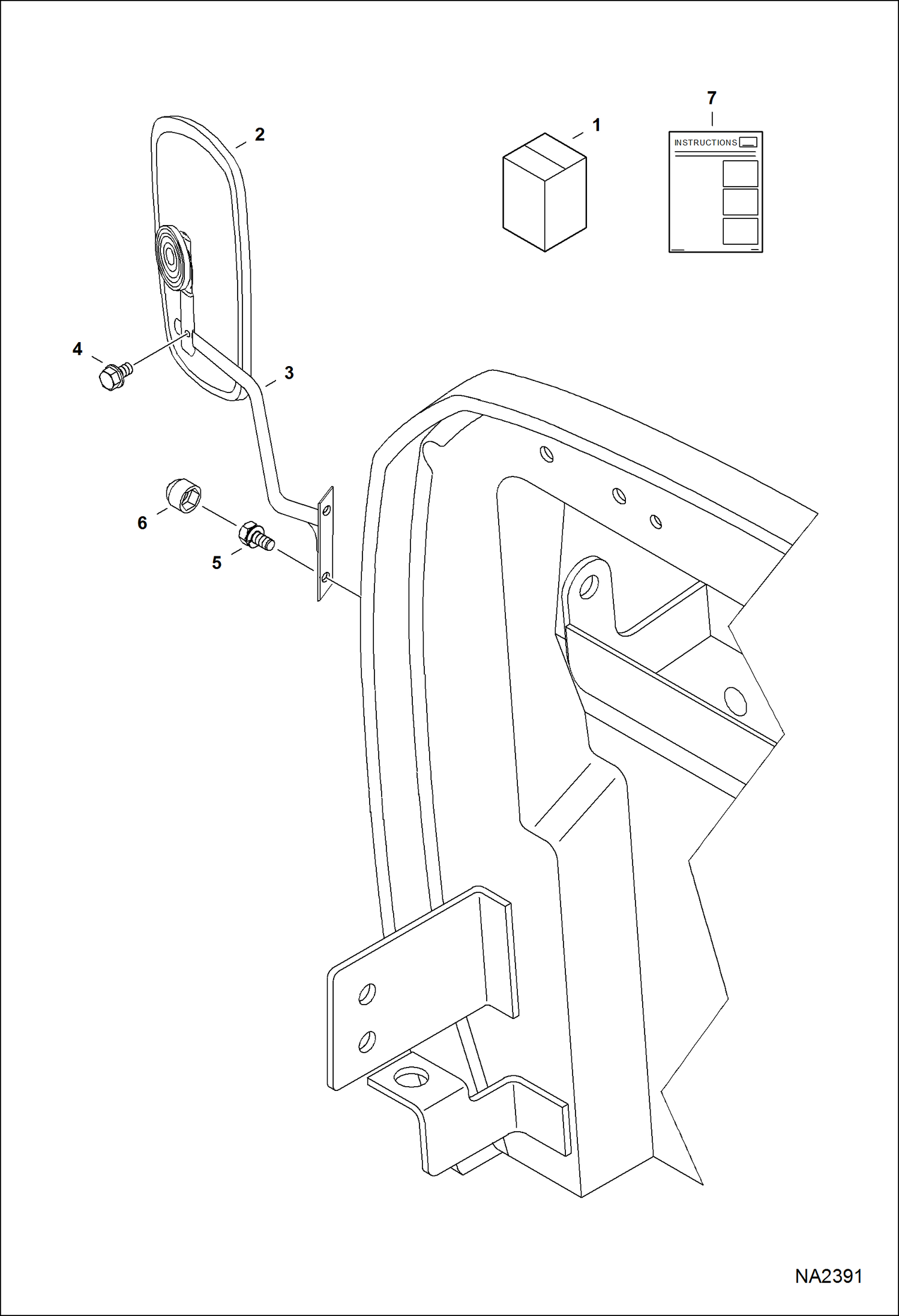 Схема запчастей Bobcat CT120 - AUSTRALIAN ACCESSORIES (Rear Mirror Kit) ACCESSORIES & OPTIONS