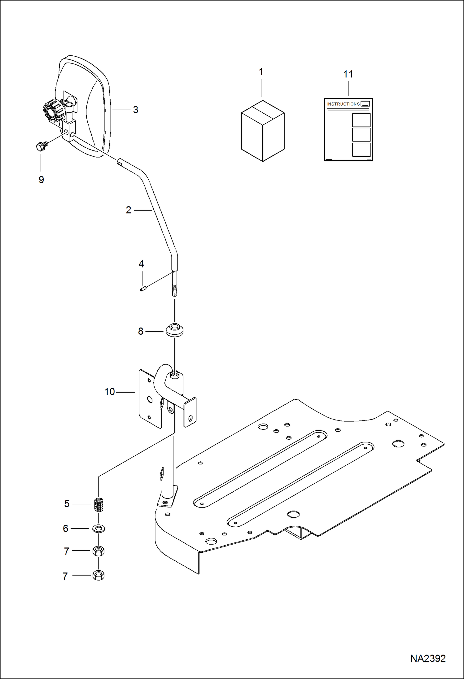 Схема запчастей Bobcat CT225 - AUSTRALIAN ACCESSORIES (Rear Mirror Kit) ACCESSORIES & OPTIONS