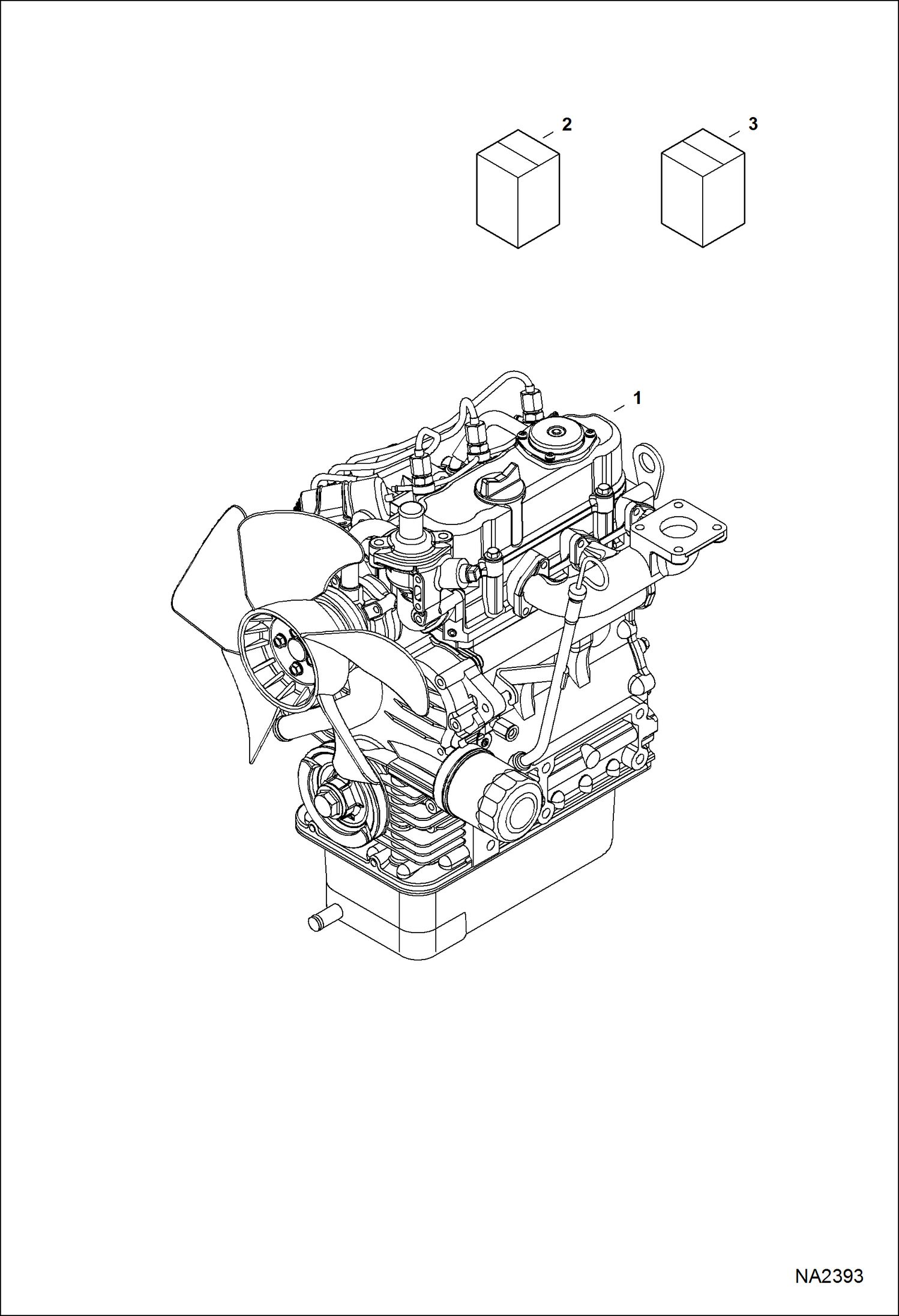 Схема запчастей Bobcat Mini Tracks Loaders - ENGINE & LOWER GASKET KIT (Kubota - D722-E3B-BC-6)(Tier IV Replacement) REPLACEMENT ENGINE