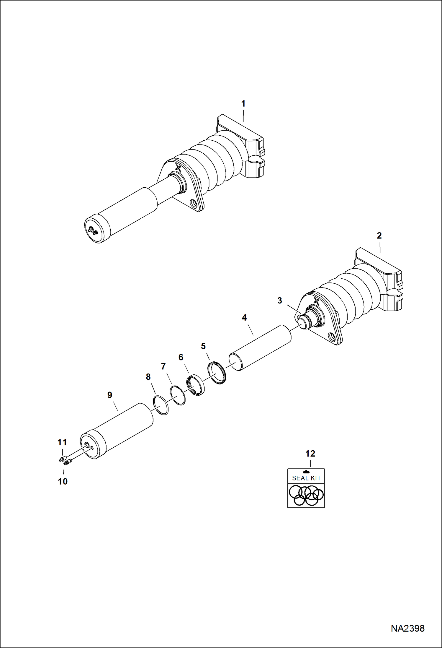 Схема запчастей Bobcat T-Series - TRACK TENSIONER DRIVE TRAIN