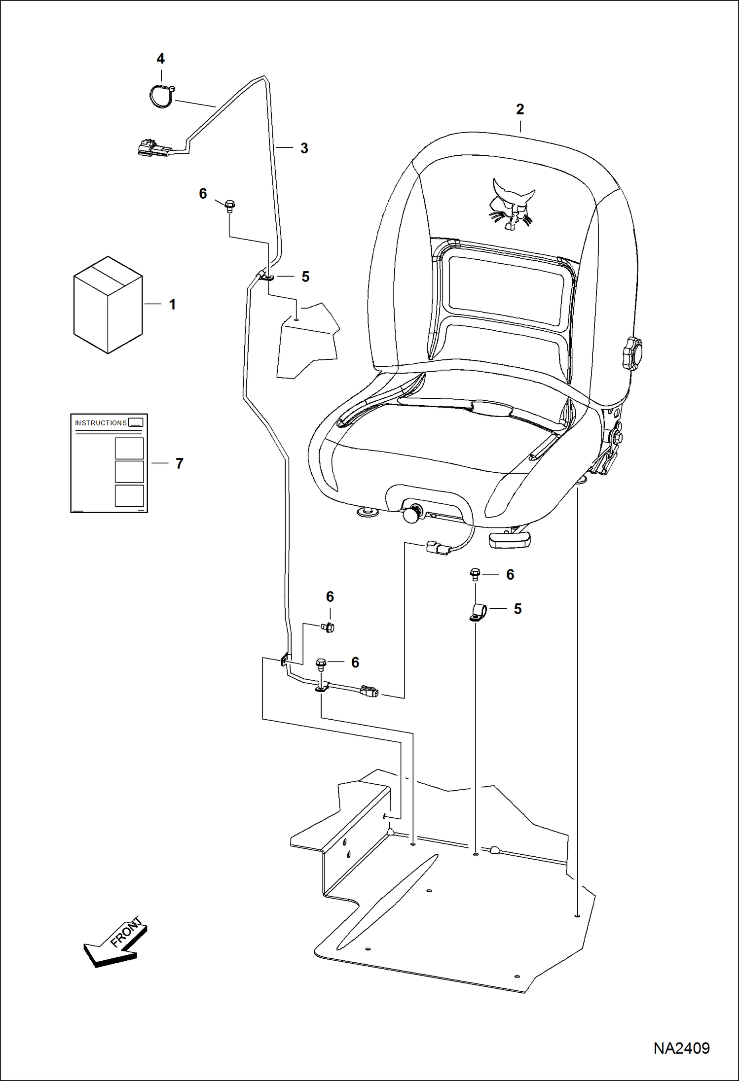 Схема запчастей Bobcat A-Series - SEAT KIT (Suspension - Air) ACCESSORIES & OPTIONS