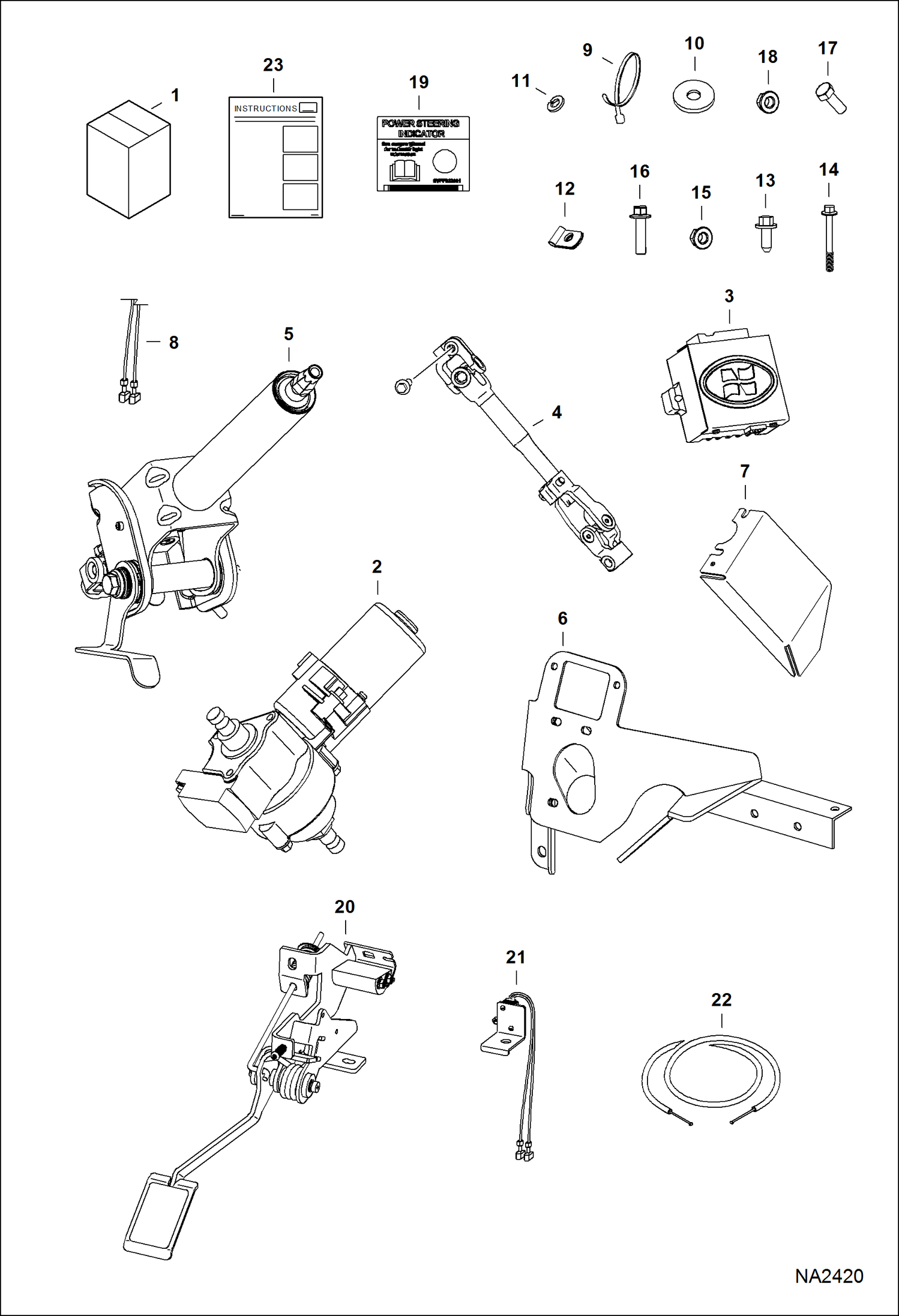 Схема запчастей Bobcat 2200 - POWER STEERING KIT ACCESSORIES & OPTIONS