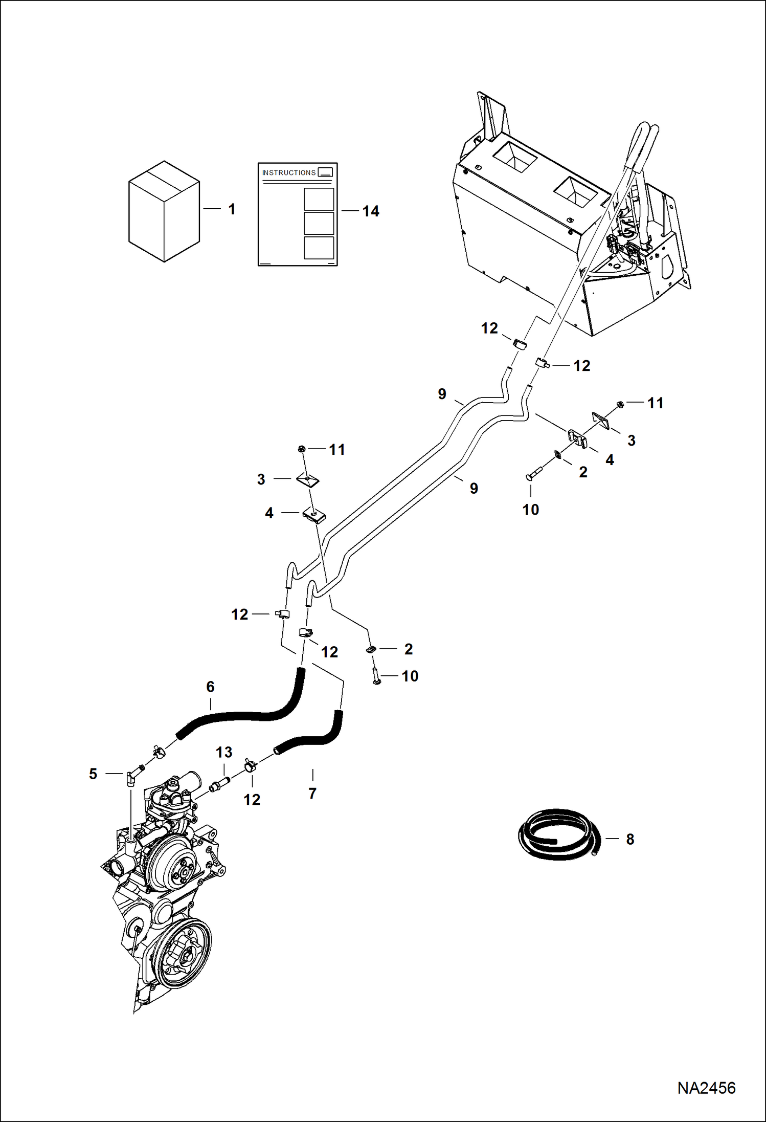 Схема запчастей Bobcat A-Series - HEATER & A/C (Heater Plumbing Kit) ACCESSORIES & OPTIONS