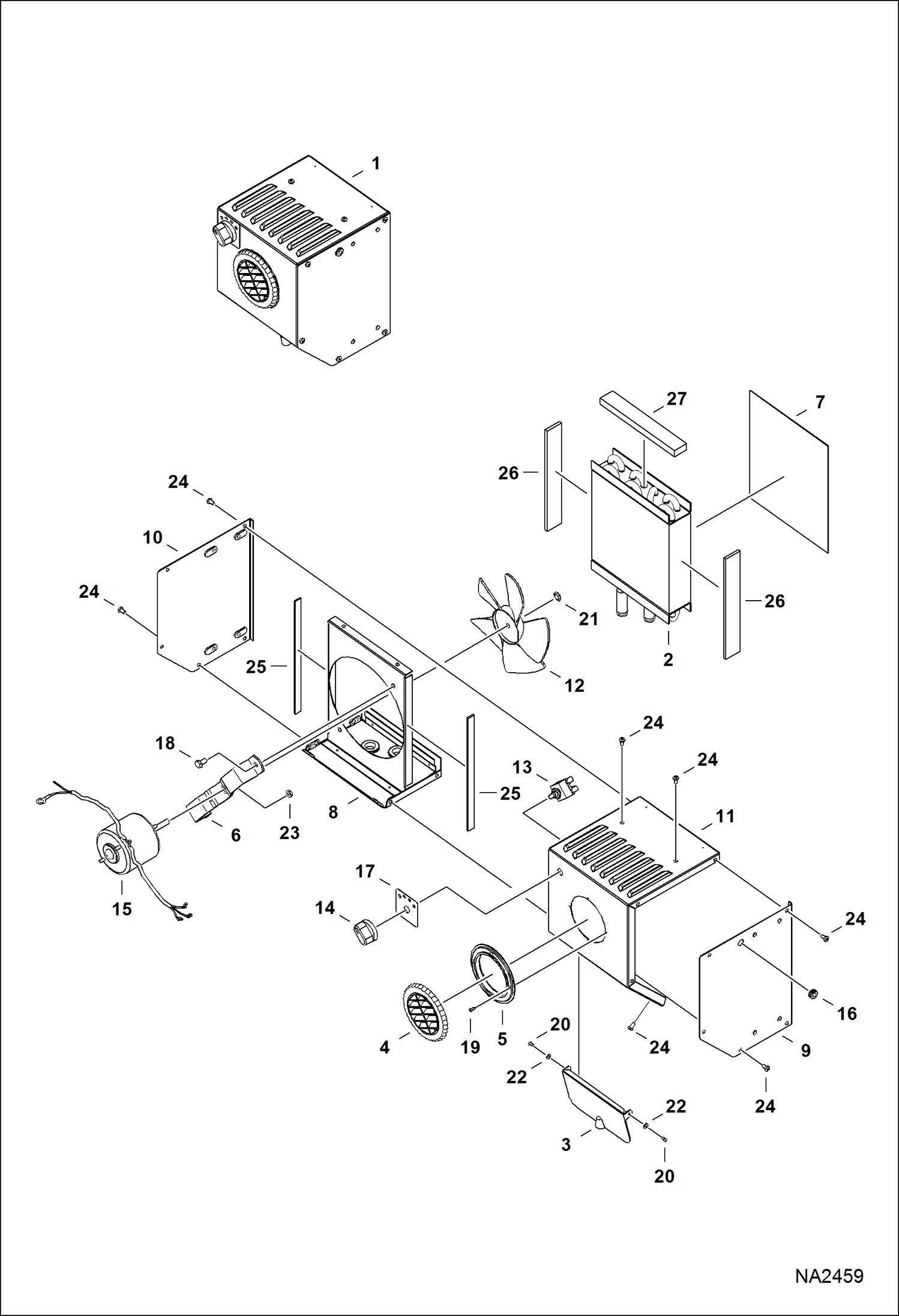 Схема запчастей Bobcat CT225 - HEATER ASSY (W/Single Rear Window) ACCESSORIES & OPTIONS