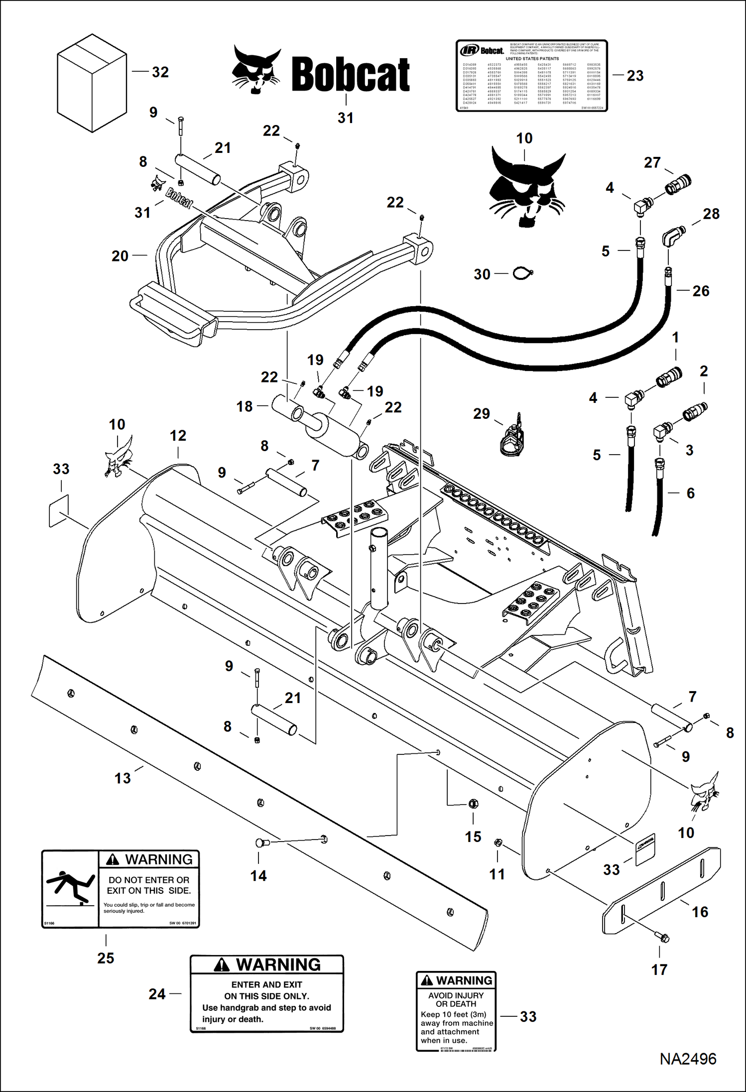 Схема запчастей Bobcat BOX BLADE - BOX BLADE (84 6574 & A3EP) (84 Laser 6575) Loader