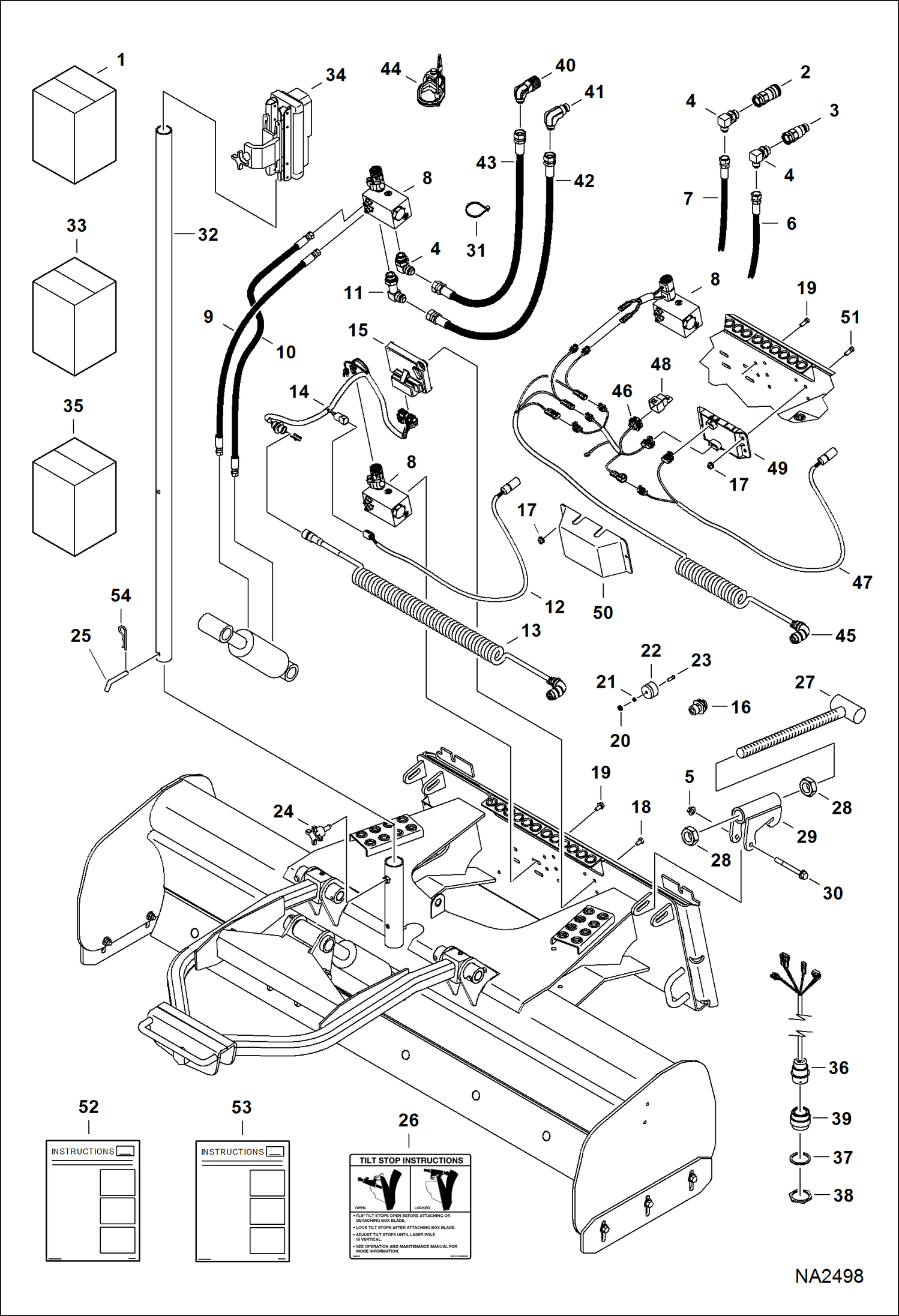 Схема запчастей Bobcat BOX BLADE - BOX BLADE (Laser) (84 6574) (84 Laser 6575) Loader