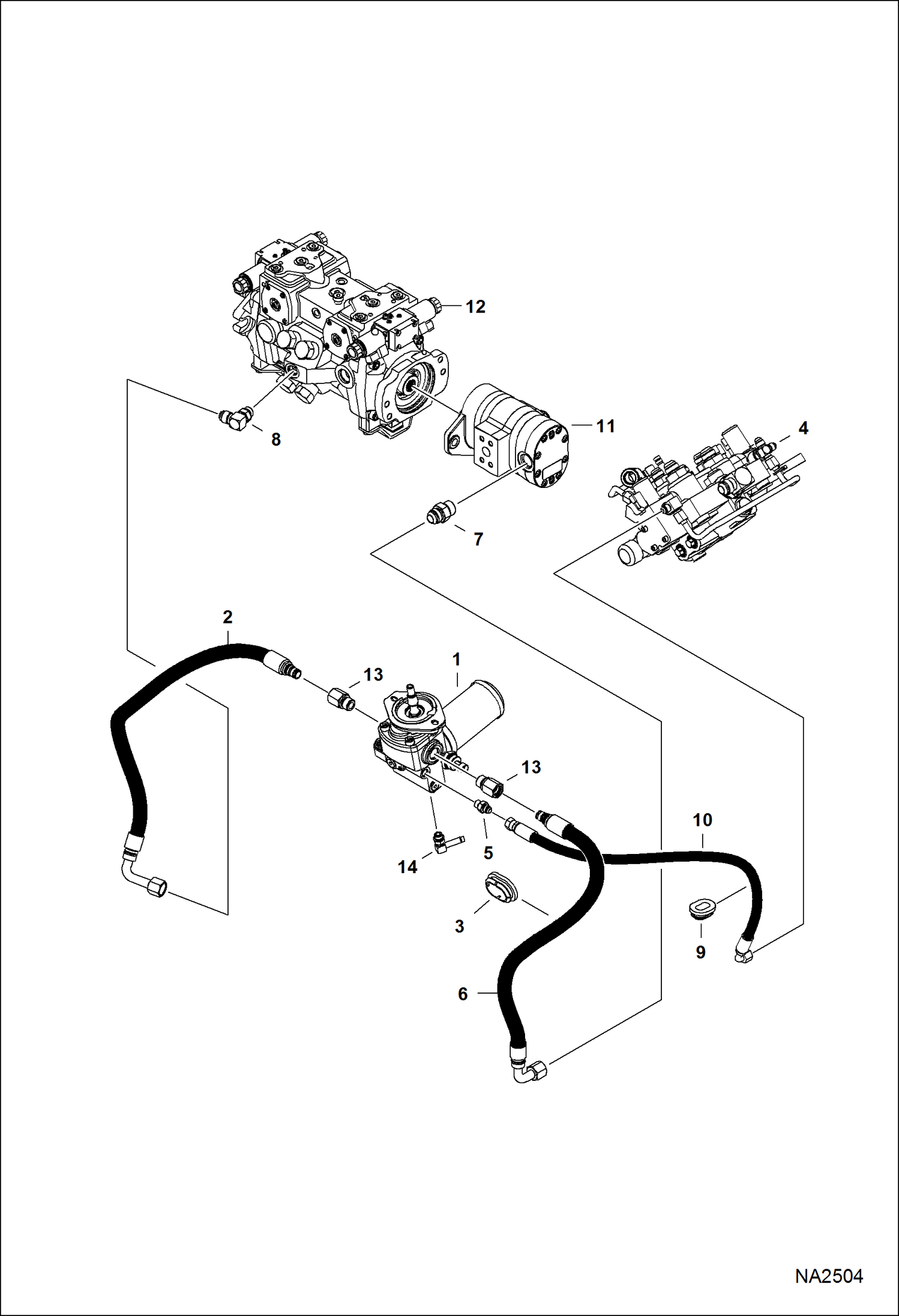 Схема запчастей Bobcat S-Series - HYDROSTATIC CIRCUITRY (Cooling Fan) HYDROSTATIC SYSTEM