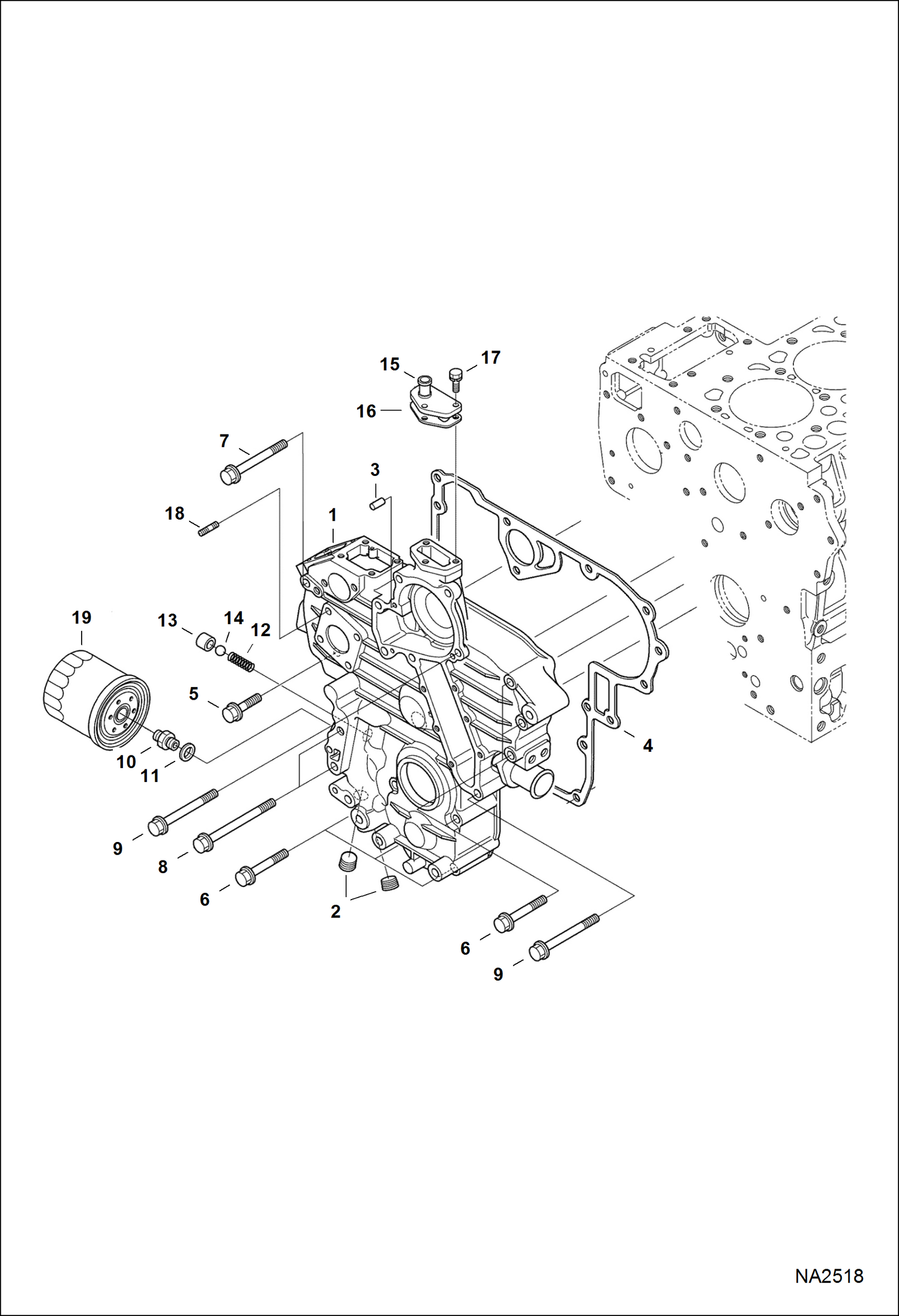 Схема запчастей Bobcat 331 - GEARCASE (S/N E/ 9G0001 & Above) POWER UNIT