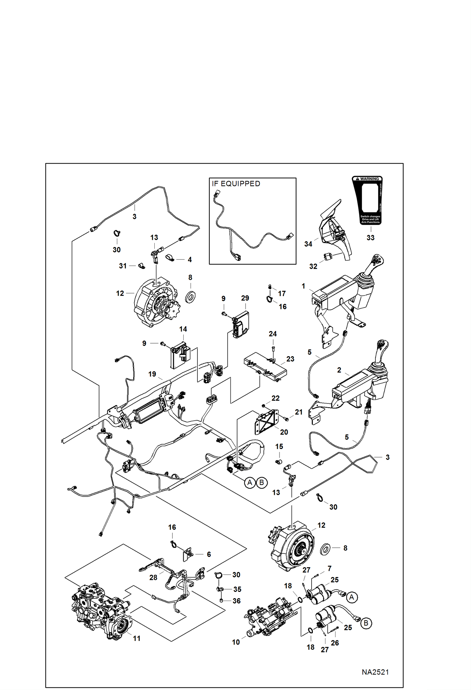 Схема запчастей Bobcat S-Series - CONTROLS ELECTRICAL (Actuators, Controllers & Harnesses) ELECTRICAL SYSTEM