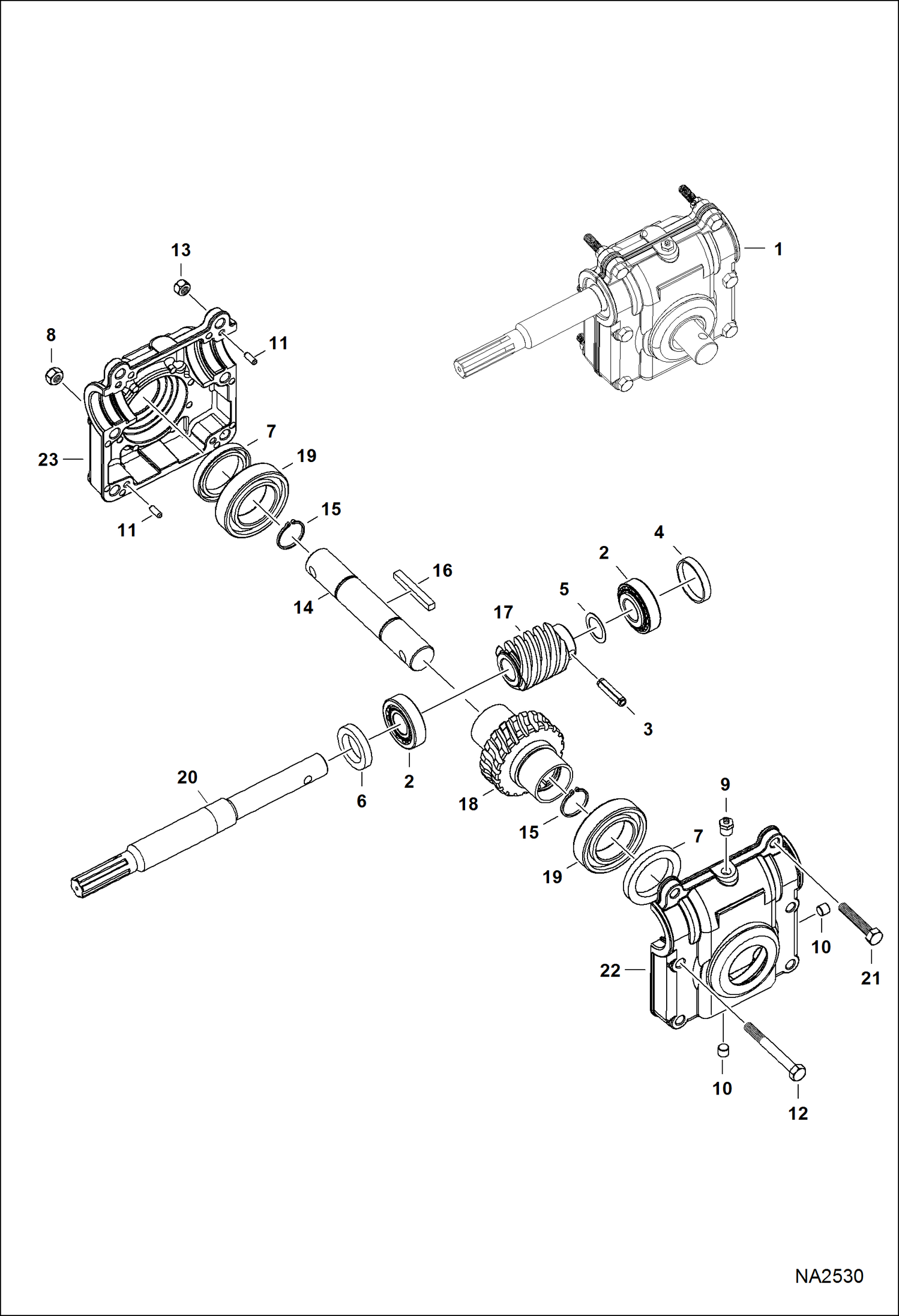 Схема запчастей Bobcat SNOWBLOWER - SNOWBLOWER (Gearbox) (FCTSB72 AJGY) Компактные тракторы