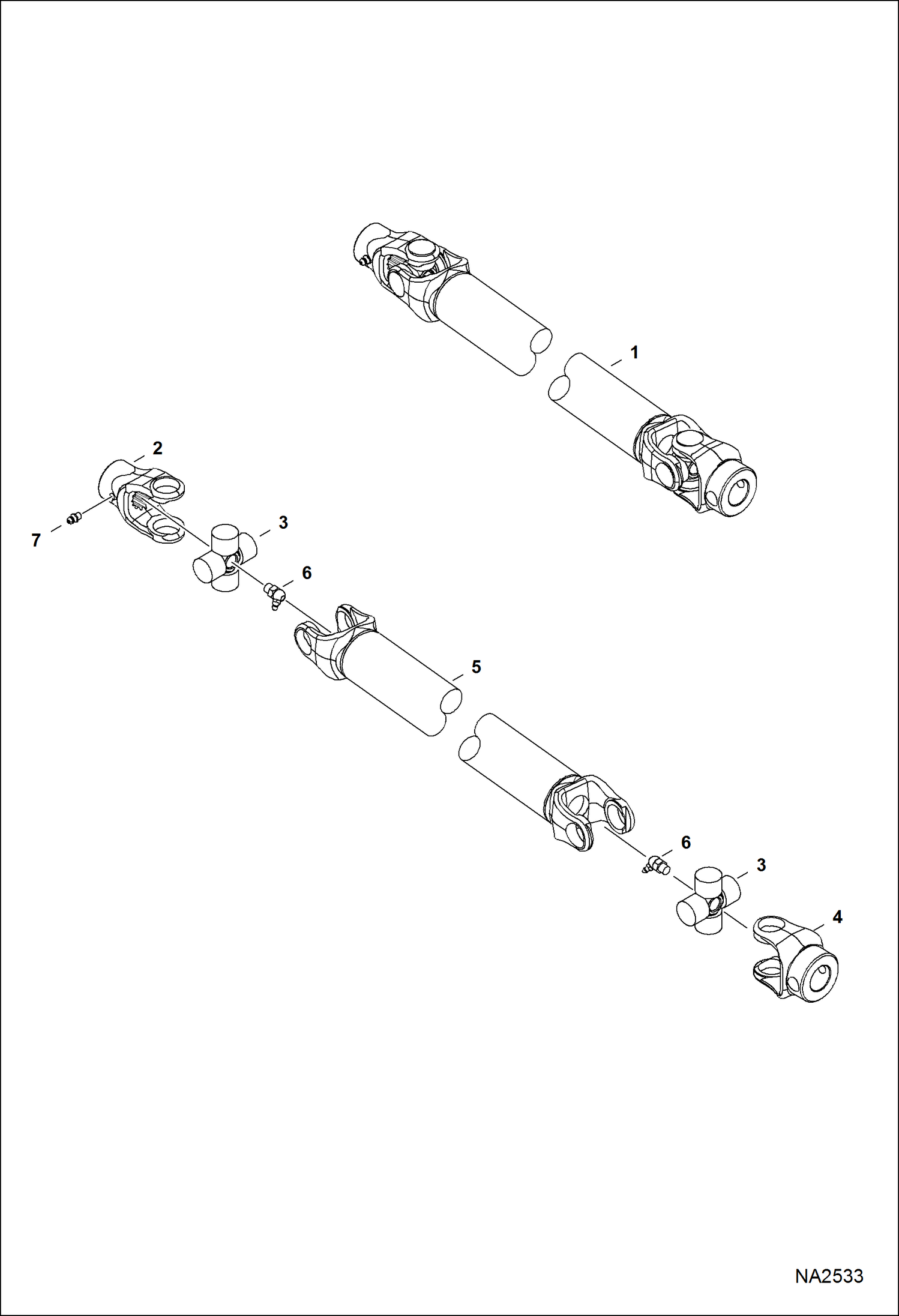 Схема запчастей Bobcat SNOWBLOWER - SNOWBLOWER (Drive Shaft) (FCTSB72 AJGY) Компактные тракторы