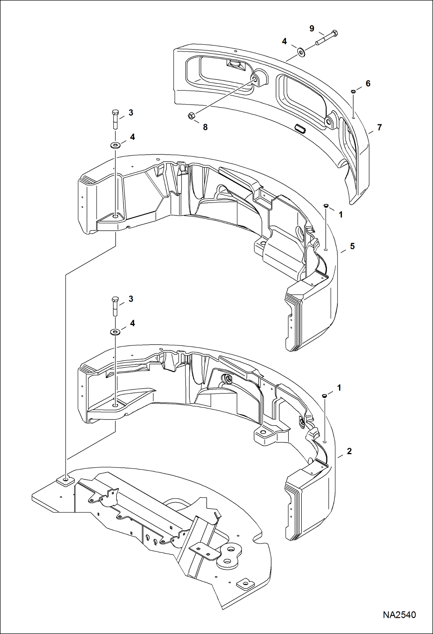 Схема запчастей Bobcat E42 - COUNTERWEIGHT MAIN FRAME