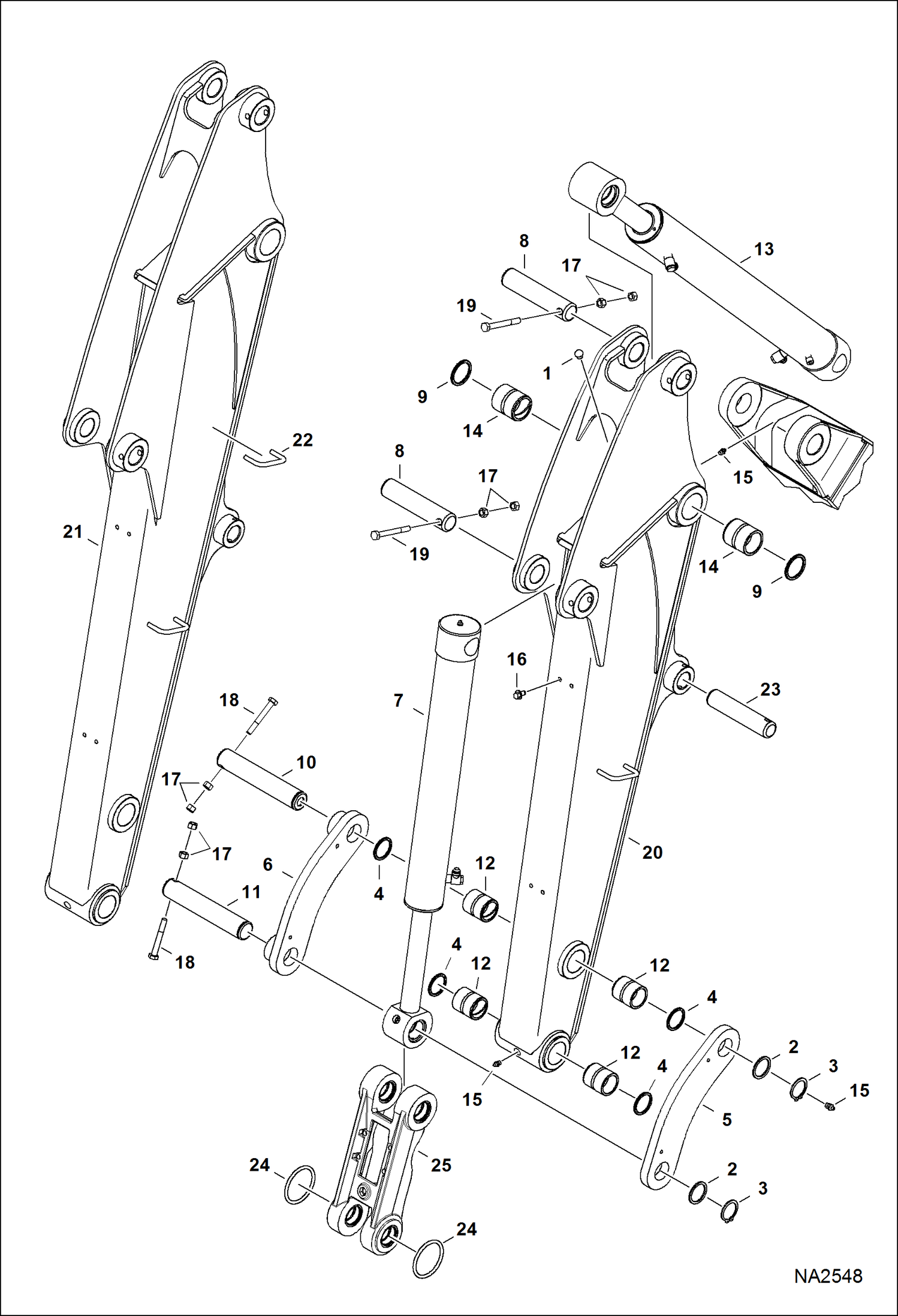 Схема запчастей Bobcat E42 - ARM WORK EQUIPMENT