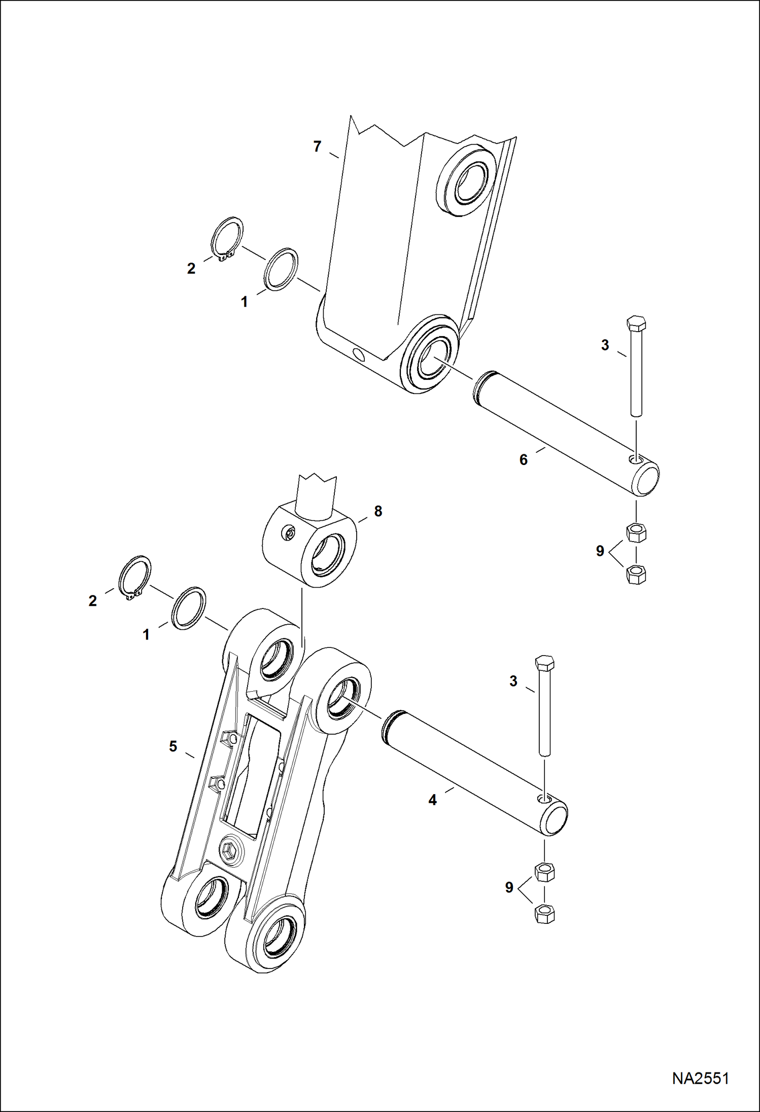 Схема запчастей Bobcat E42 - BUCKET LINK (Pin-On Attachment) WORK EQUIPMENT