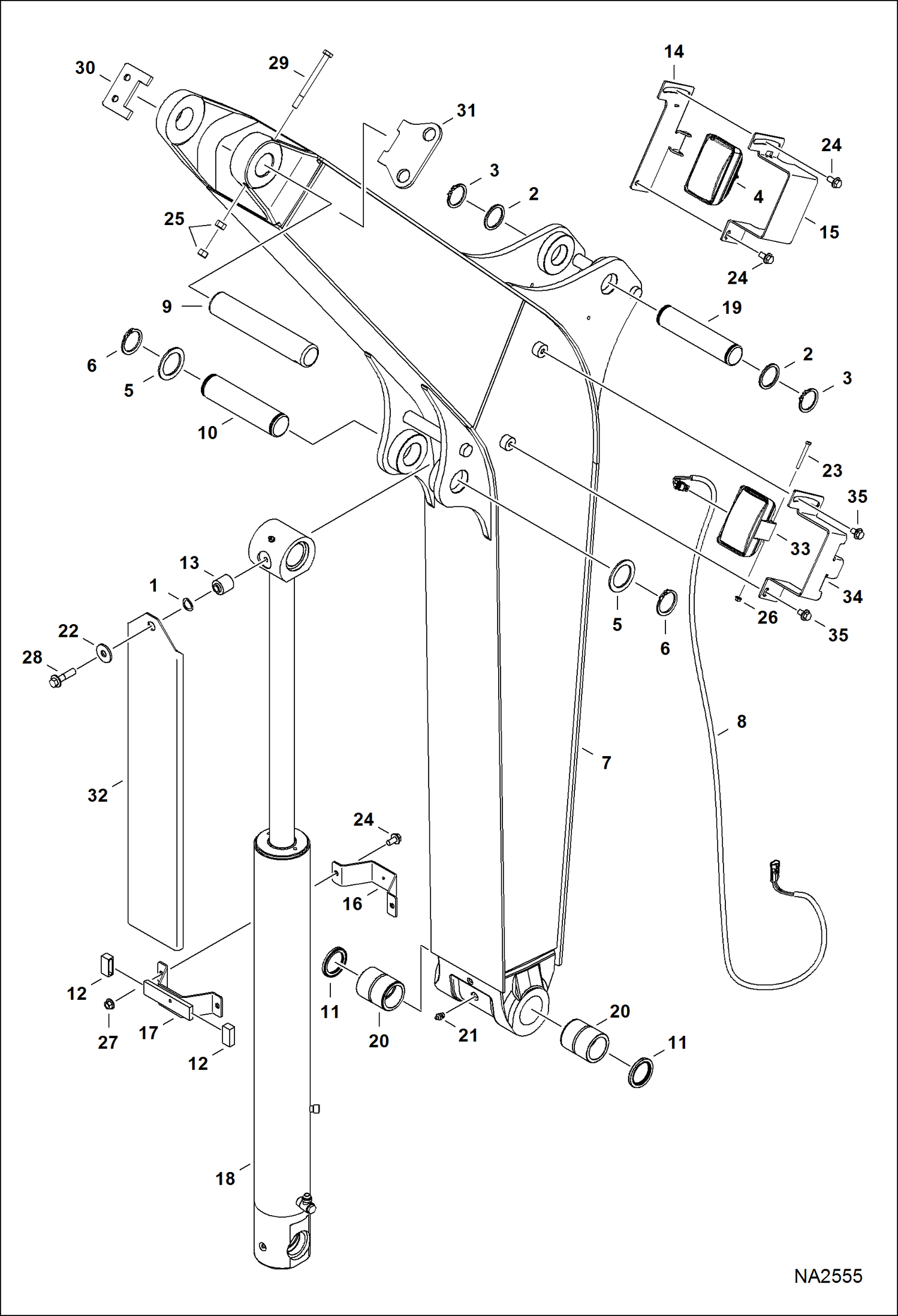 Схема запчастей Bobcat E42 - BOOM WORK EQUIPMENT