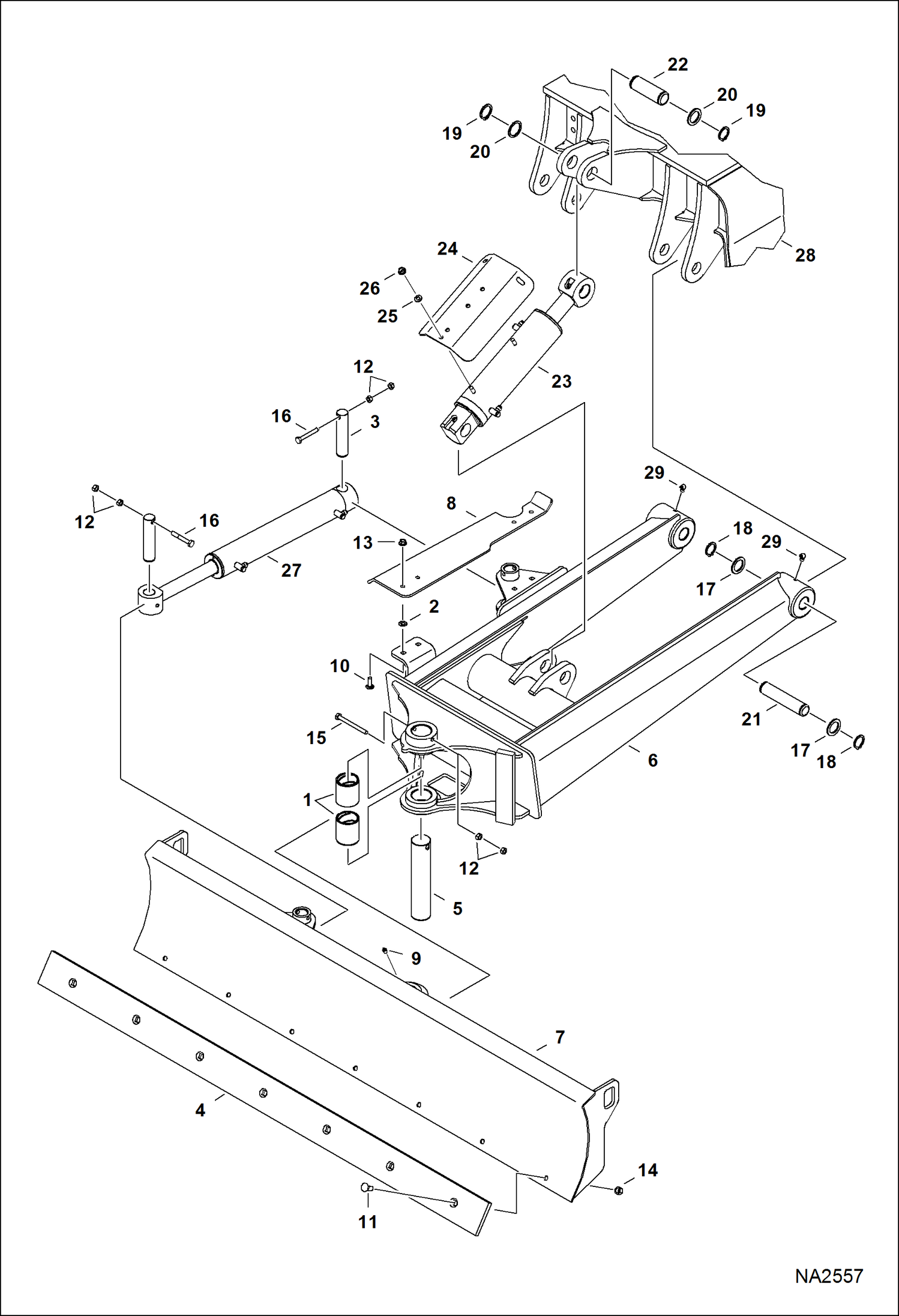 Схема запчастей Bobcat E42 - ANGLE BLADE WORK EQUIPMENT