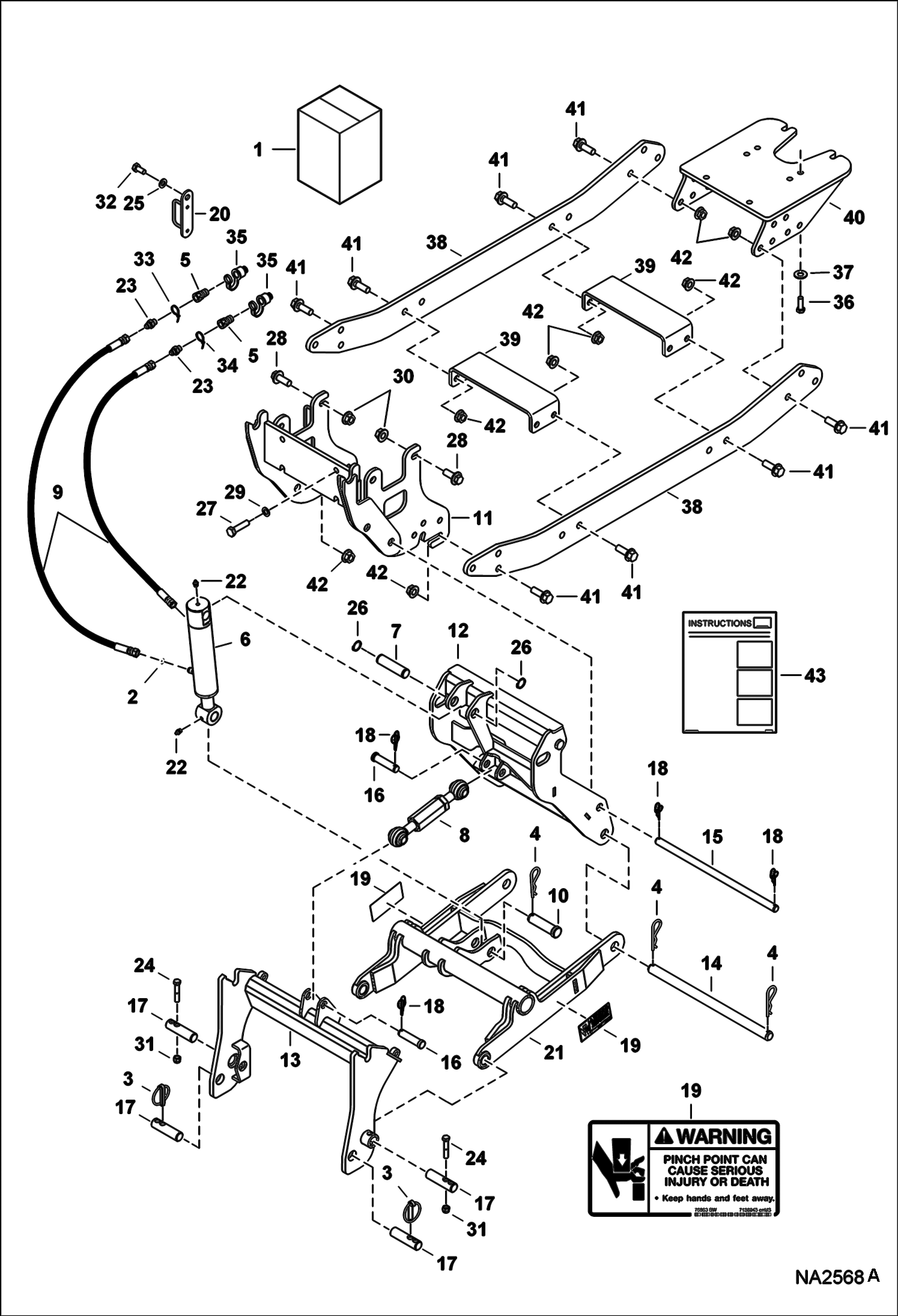 Схема запчастей Bobcat SNOW BLADE - SNOW BLADE (Front Hitch Kit) Компактные тракторы