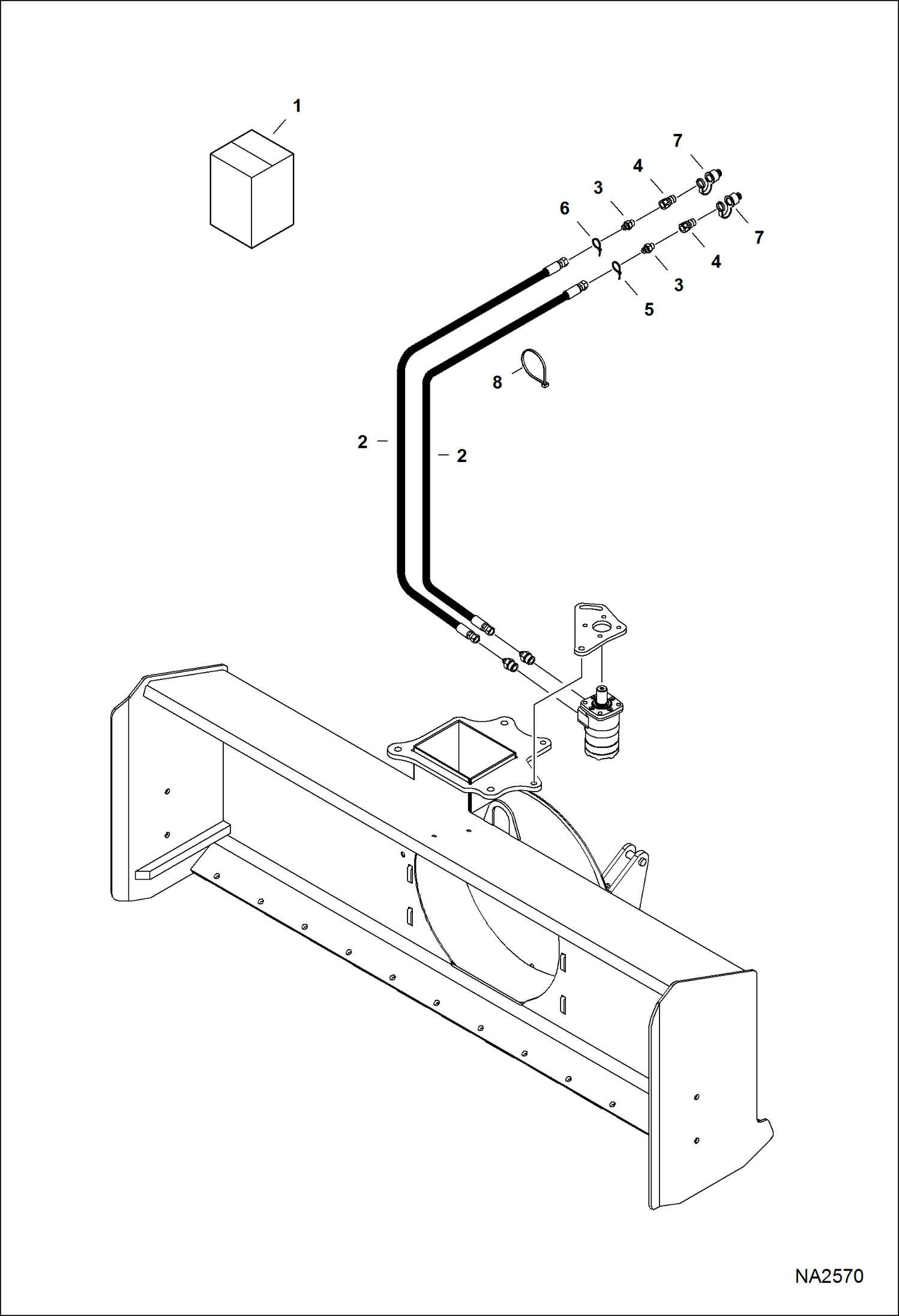 Схема запчастей Bobcat SNOWBLOWER - SNOWBLOWER (Hose Kit) (FCTSB72 AJGY) Компактные тракторы