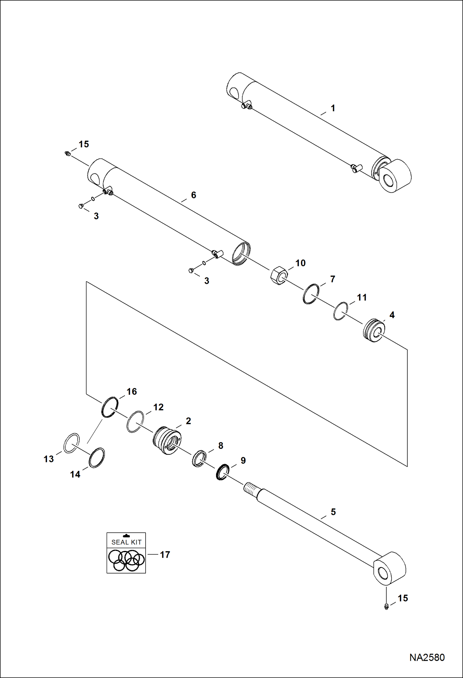 Схема запчастей Bobcat CLAMPS - CLAMP (Hydraulic Cylinder) (AJBV, AJ5L, & AJ6B) (44,45 mm) (1.75) Dia Rod Экскаваторы