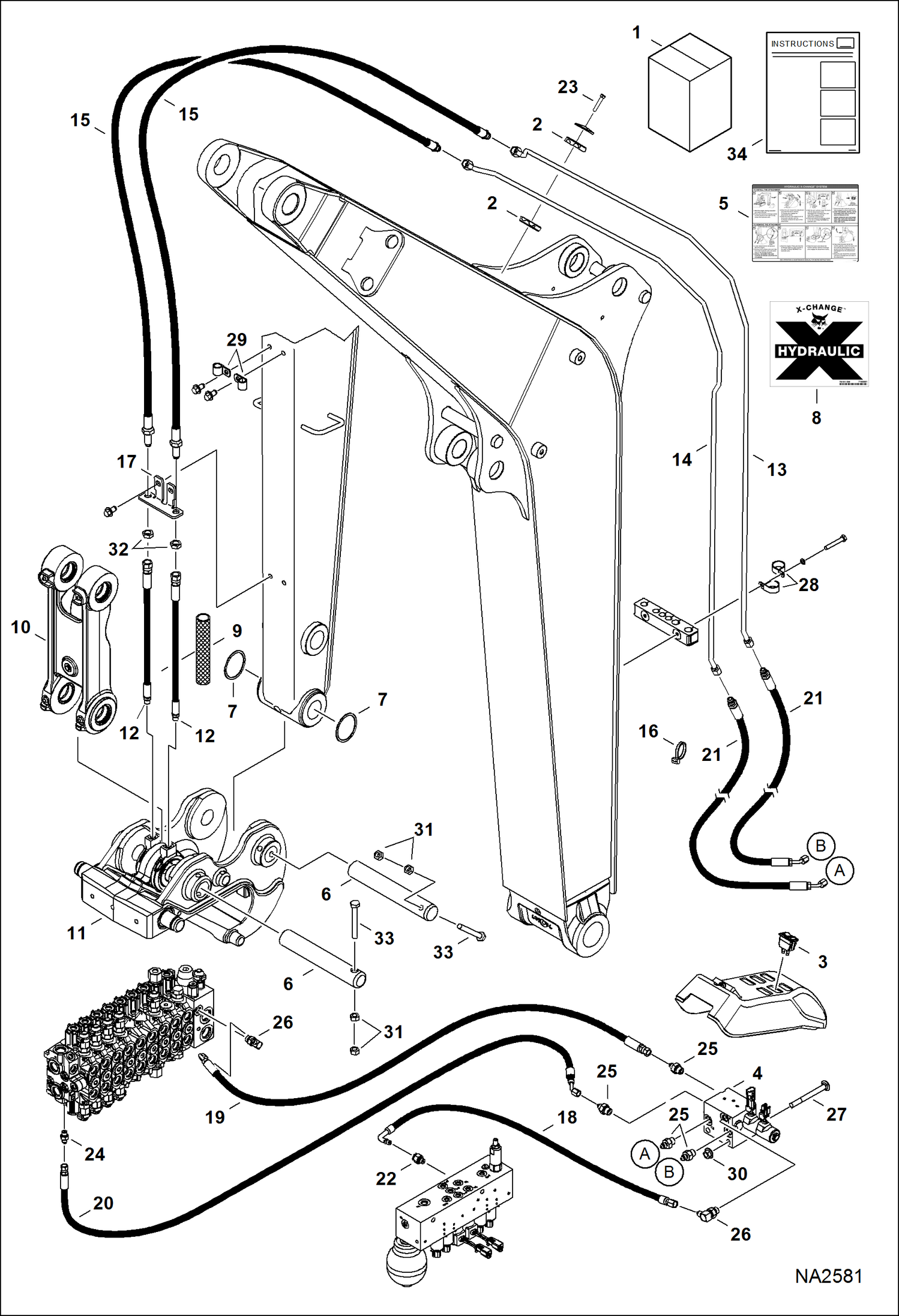 Схема запчастей Bobcat E42 - X-CHANGE (Hydraulic) (Kit) ACCESSORIES & OPTIONS