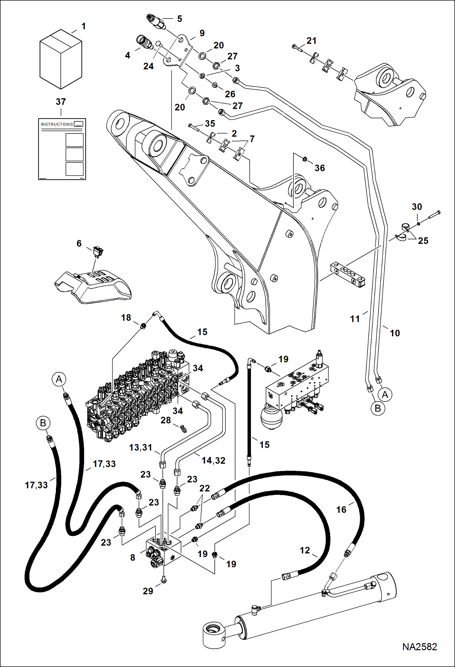 Схема запчастей Bobcat E42 - SECONDARY AUXILIARY KIT ACCESSORIES & OPTIONS