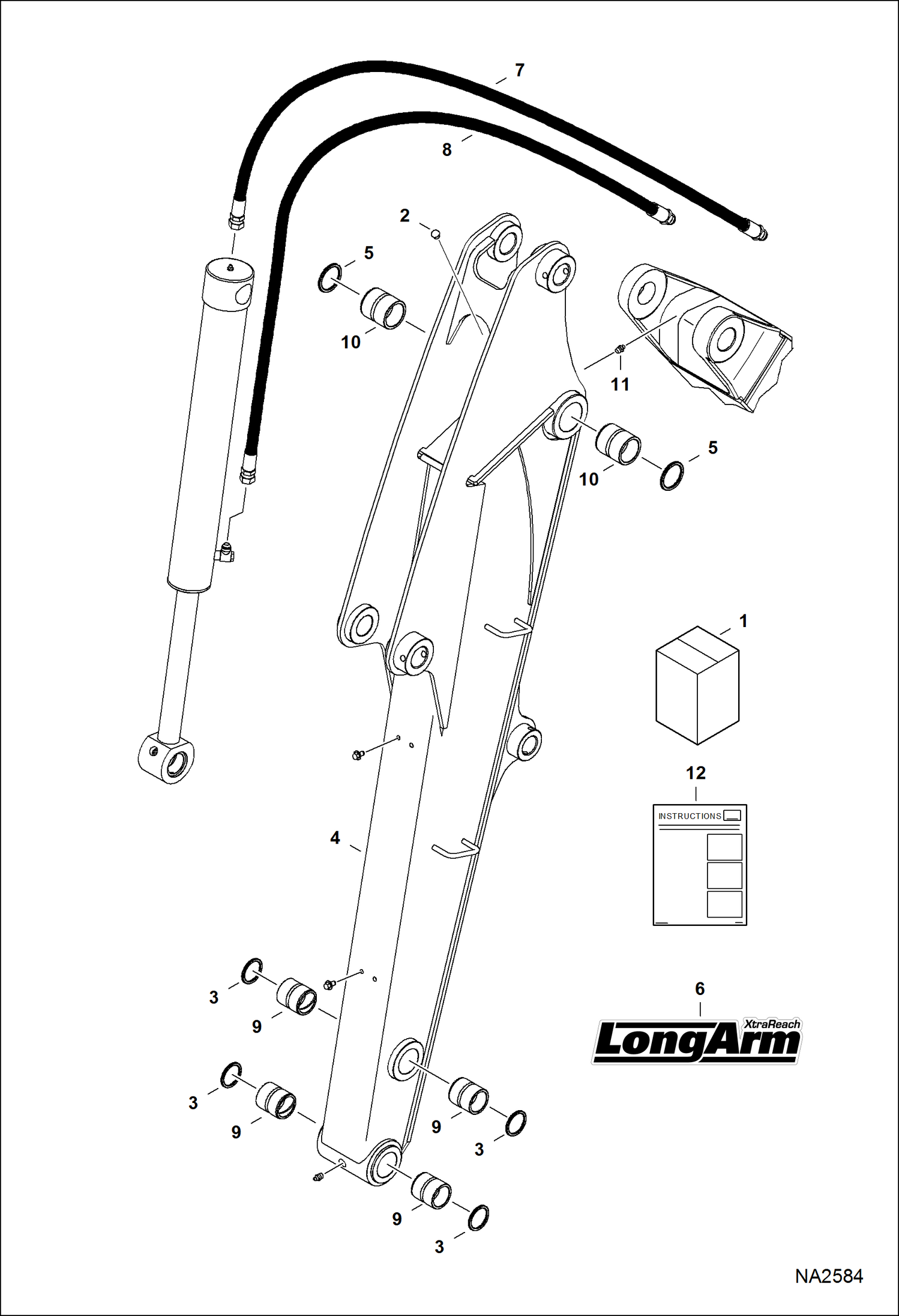 Схема запчастей Bobcat E42 - ARM KIT (Long) ACCESSORIES & OPTIONS