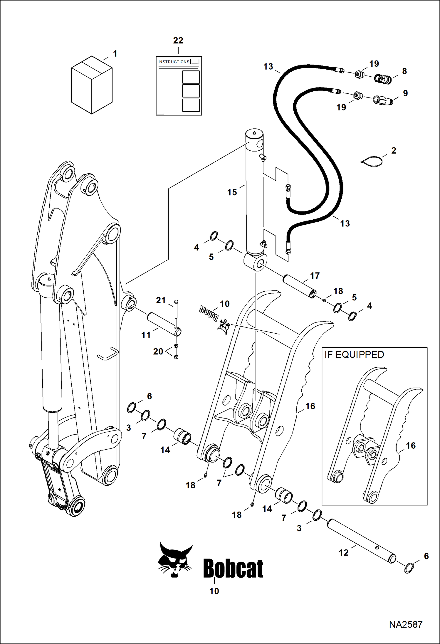 Схема запчастей Bobcat CLAMPS - CLAMP (Kit)(W/O X-Change) (AJ6B) Экскаваторы