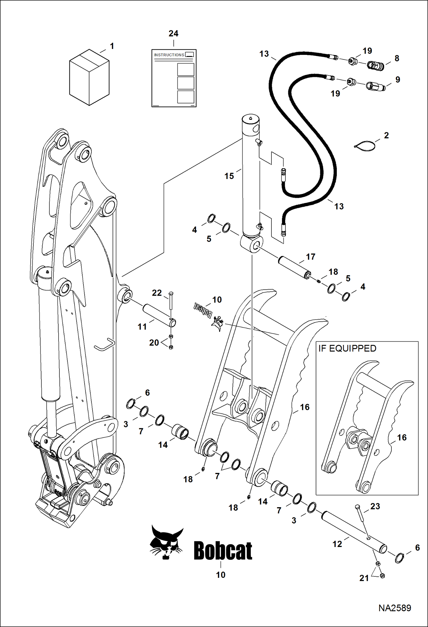 Схема запчастей Bobcat CLAMPS - CLAMP (Kit)(W/X-Change) (AJ5L) Экскаваторы