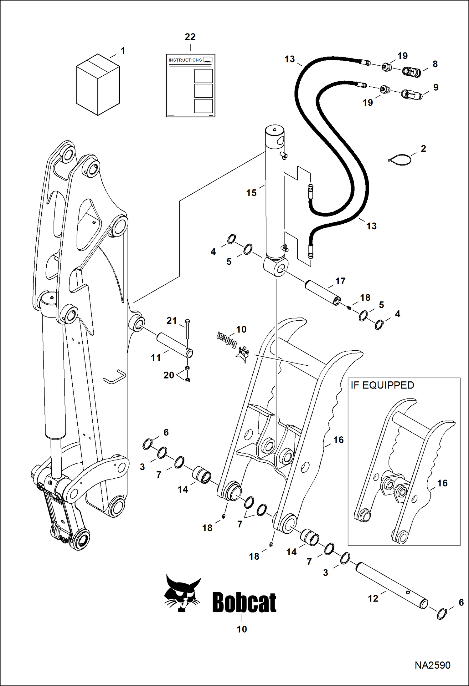 Схема запчастей Bobcat CLAMPS - CLAMP (Kit)(W/O X-Change) (AJ5L) Экскаваторы