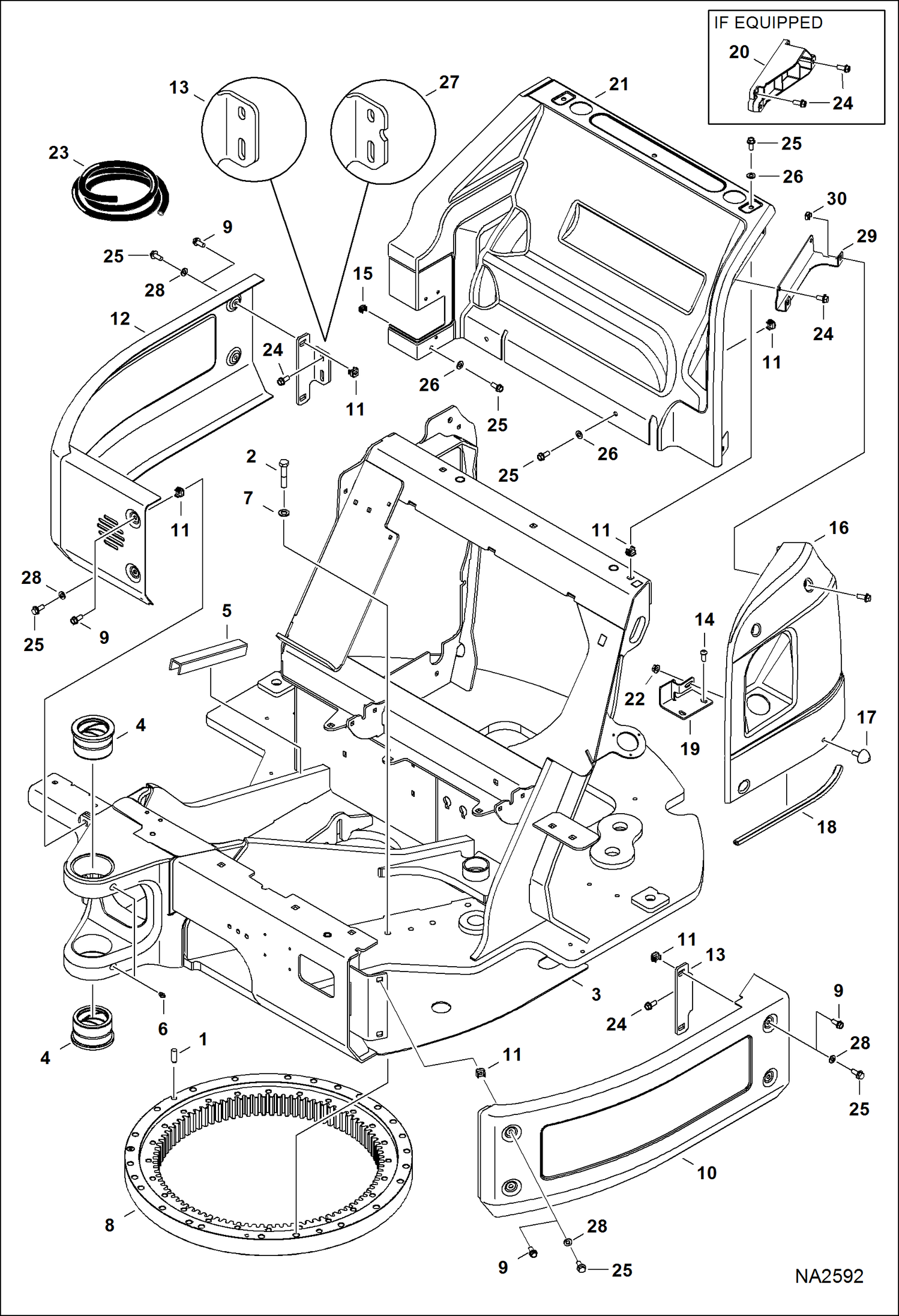 Схема запчастей Bobcat E45 - UPPERSTRUCTURE MAIN FRAME