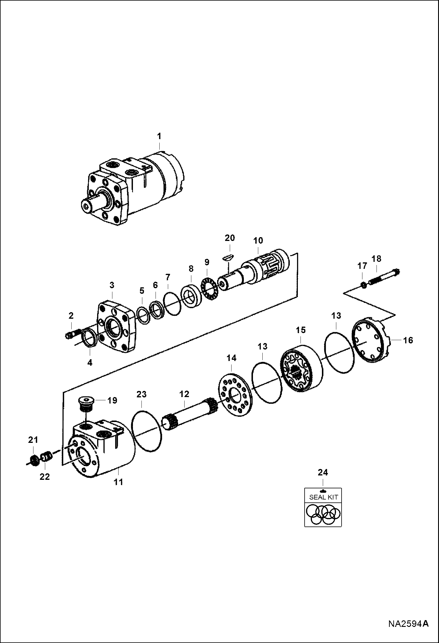 Схема запчастей Bobcat SNOWBLOWER - SB150 SNOWBLOWER (Chute Rotator Motor) (36 7134) (48 7133) Loader