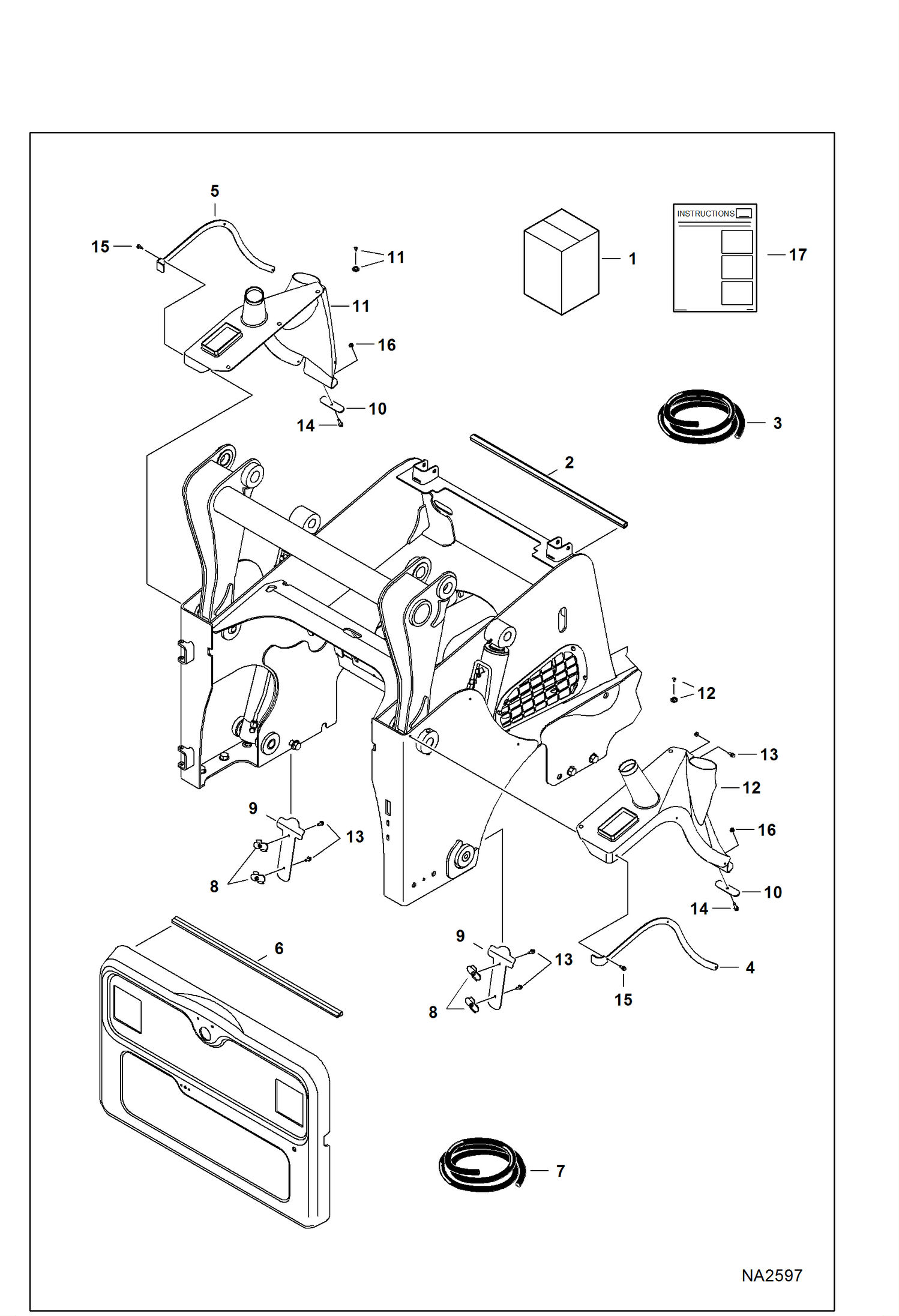 Схема запчастей Bobcat FORESTRY CUTTER - FORESTRY CUTTER (Engine Comp Seal Kit) (M-Series) (Use W/ S760, S750 & T760) Loader