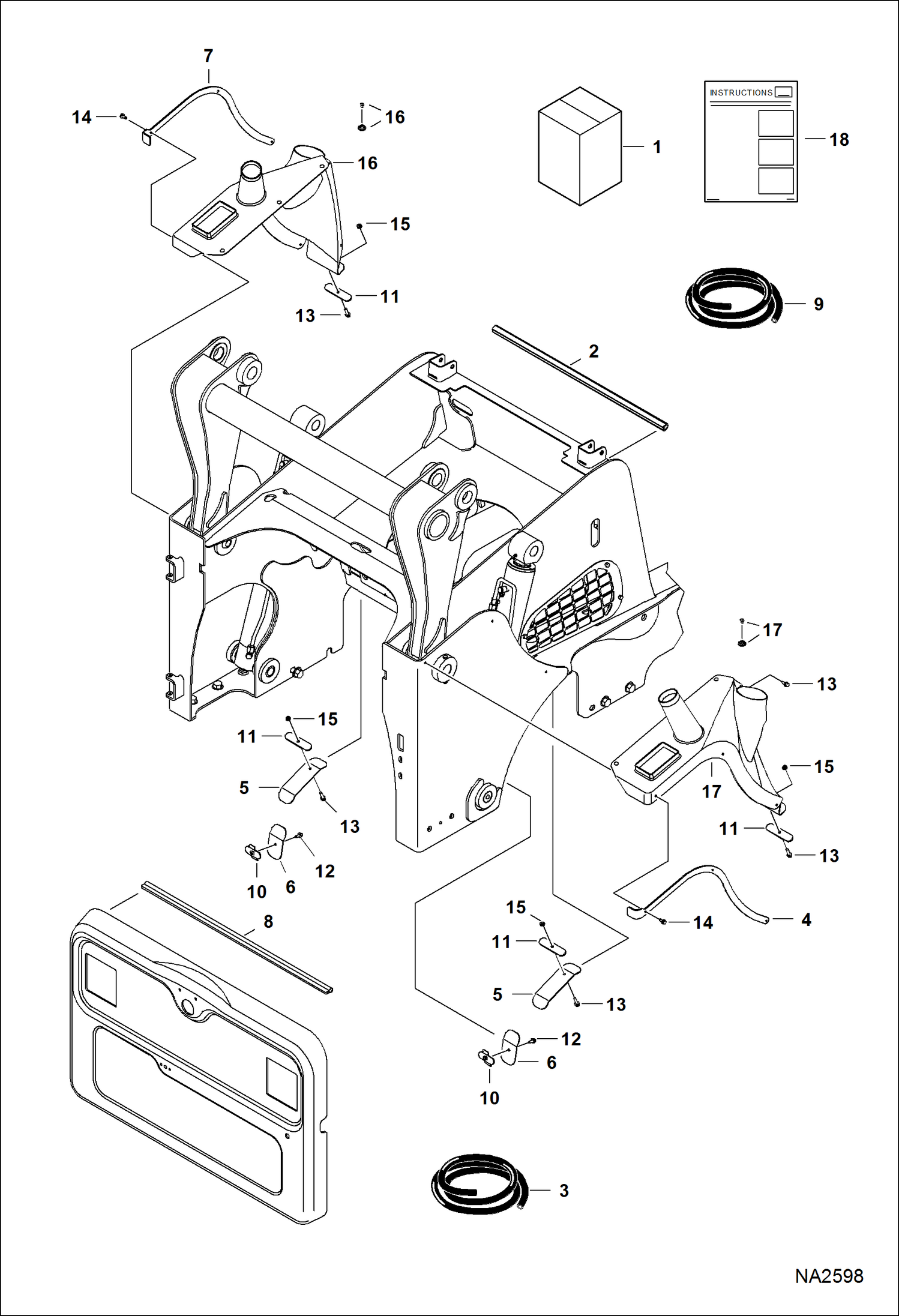 Схема запчастей Bobcat FORESTRY CUTTER - FORESTRY CUTTER (Engine Comp Seal Kit) (M-Series) (Use W/S850 & T870) Loader