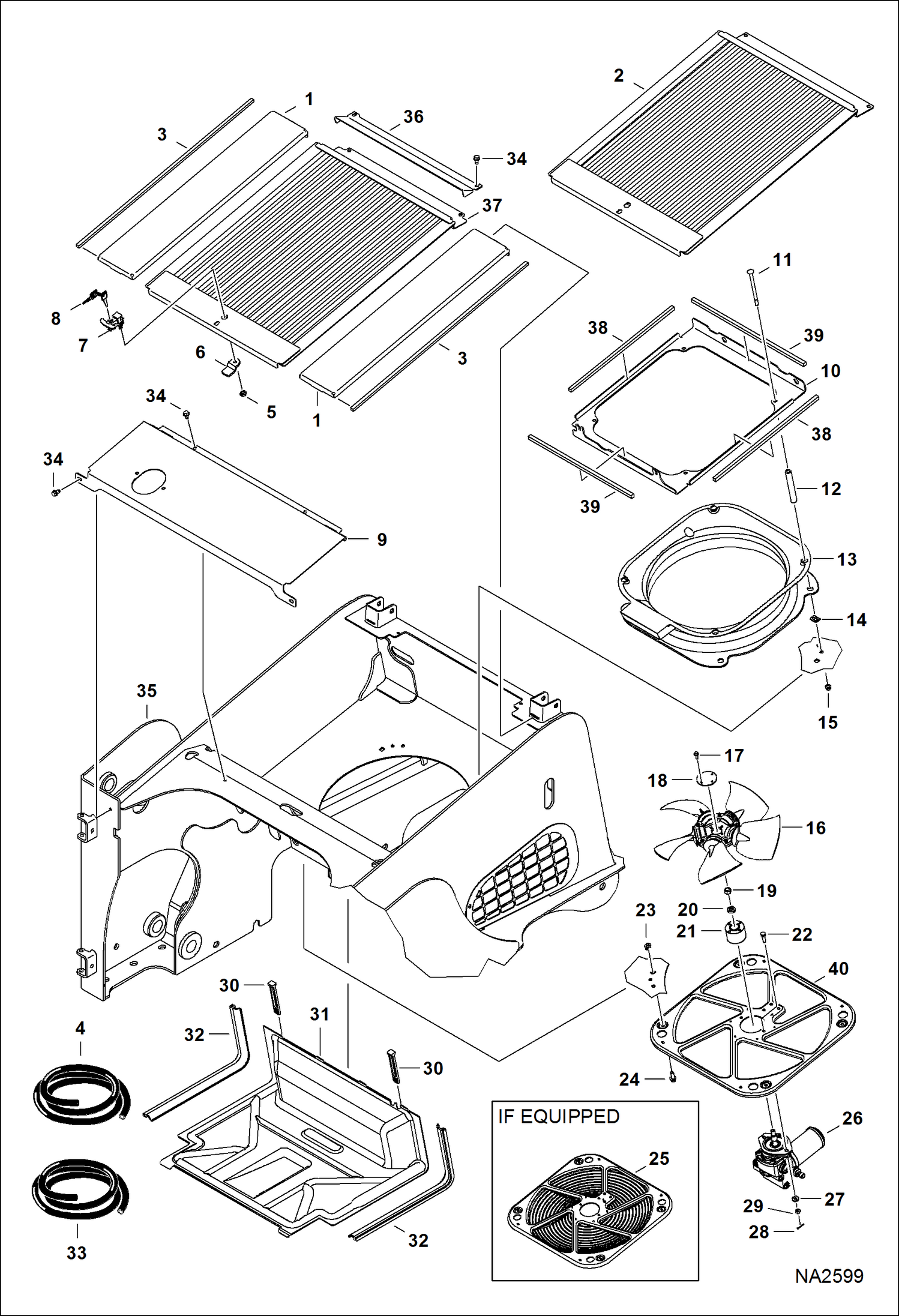 Схема запчастей Bobcat A-Series - COOLING SYSTEM (S/N A3P611001 - 12375, A3P711001 - 12402) POWER UNIT