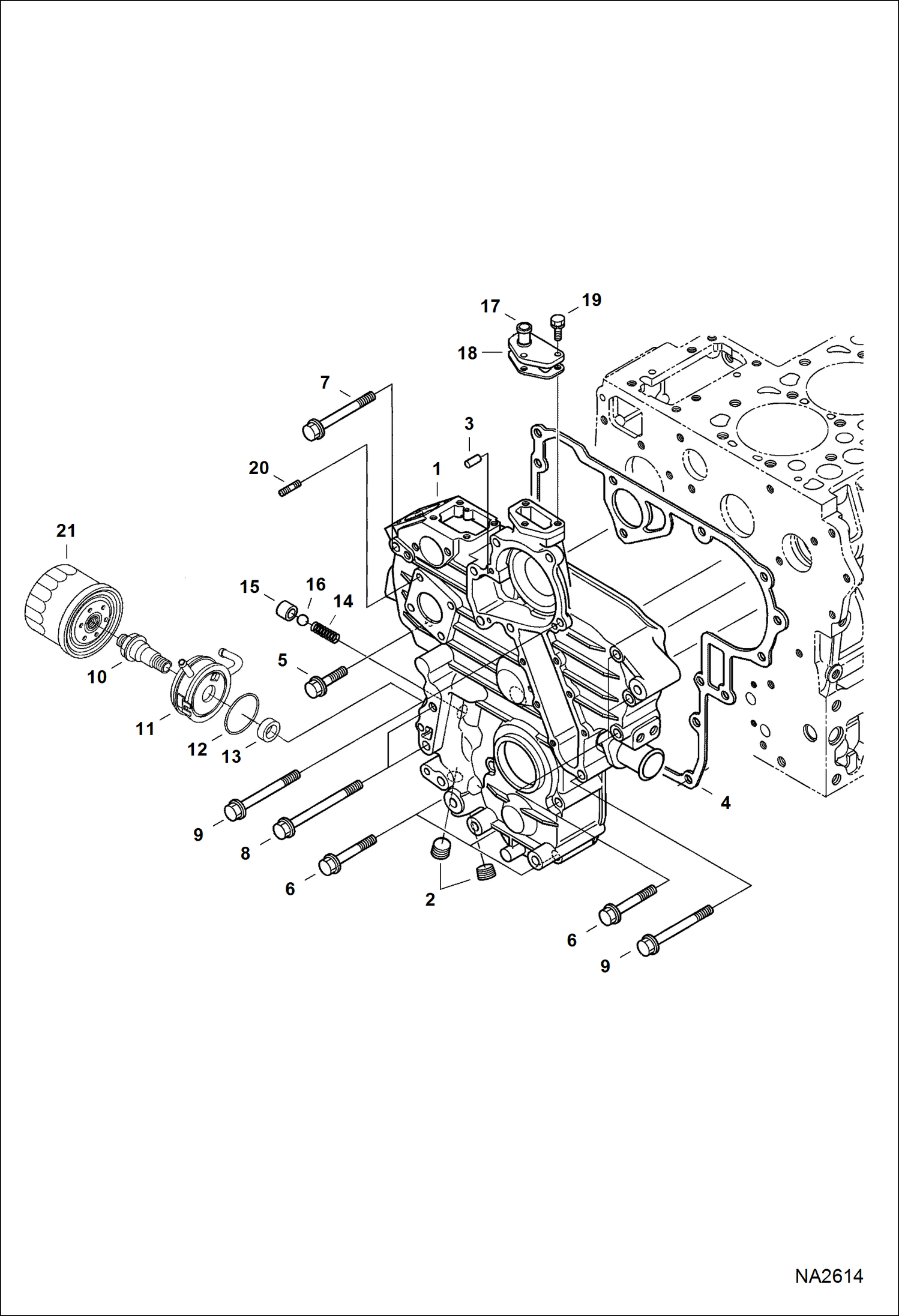 Схема запчастей Bobcat 337 - GEARCASE (S/N E/ 9G0001 & Above) POWER UNIT