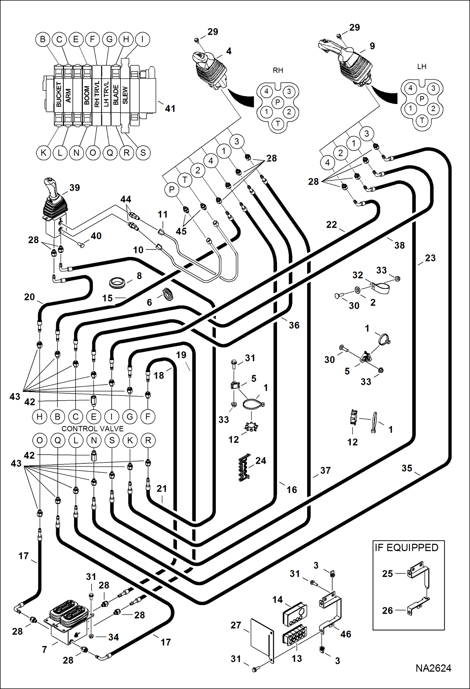 Схема запчастей Bobcat E42 - HYDRAULIC CIRCUITRY (Pilot W/O JPS) HYDRAULIC SYSTEM