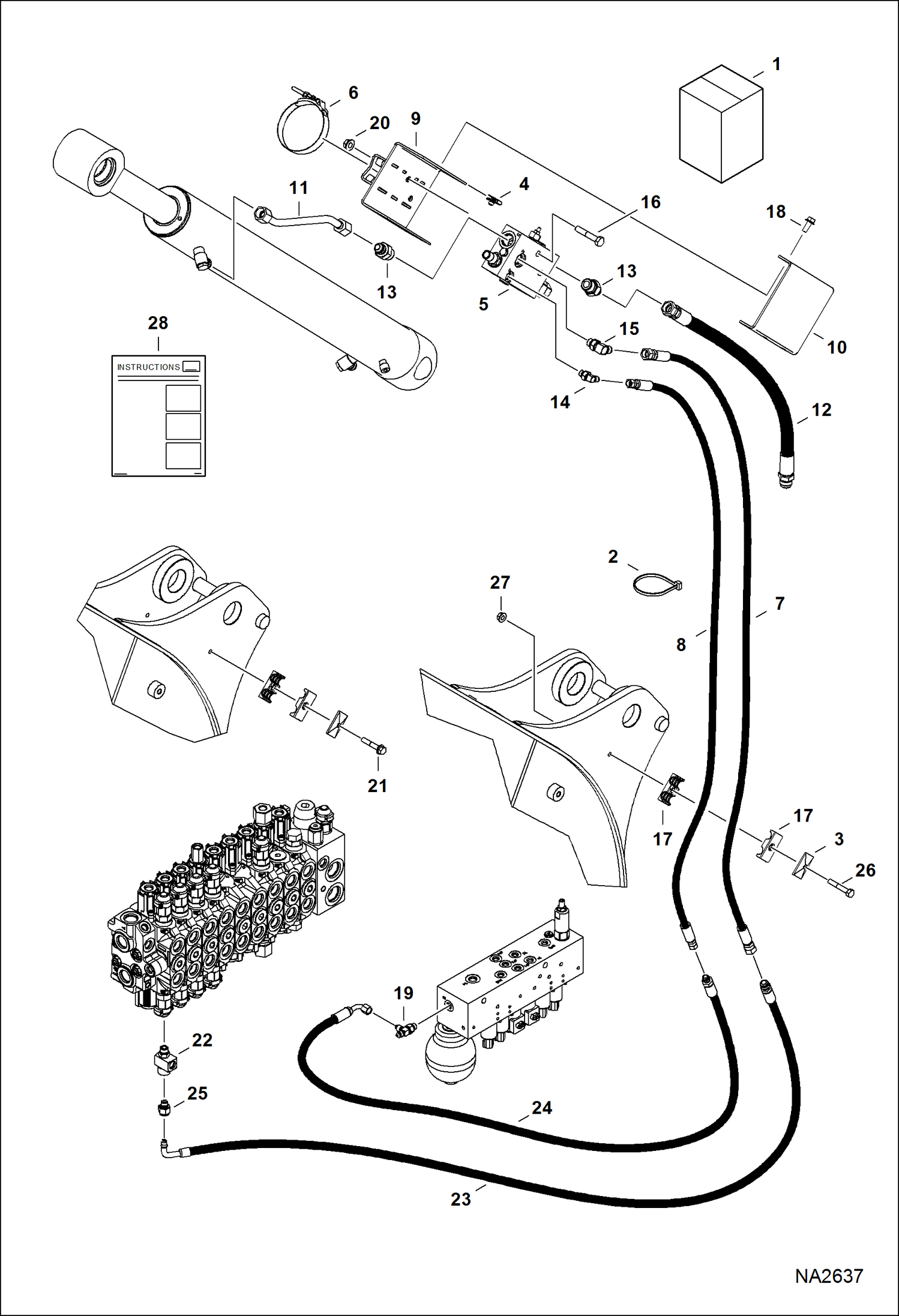 Схема запчастей Bobcat E42 - LOAD HOLD KIT (Arm) ACCESSORIES & OPTIONS