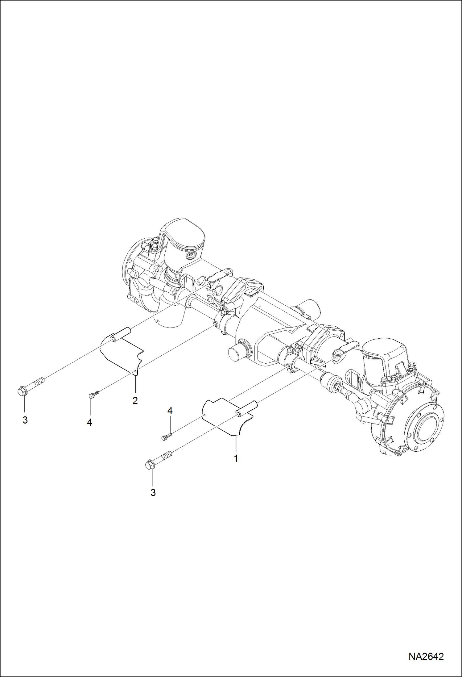 Схема запчастей Bobcat CT335 - CYLINDER COVER GROUP (Single Steering Cylinder) DRIVE TRAIN